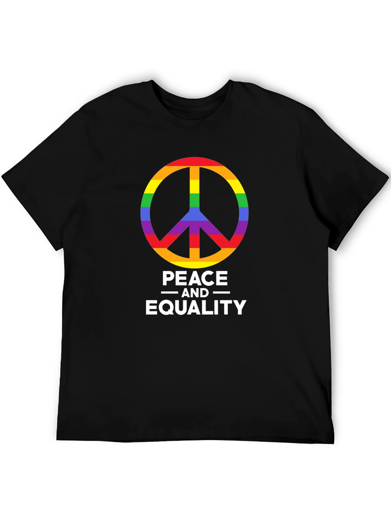 Black Peace & Equality Rainbow Graphic T-Shirt view 5