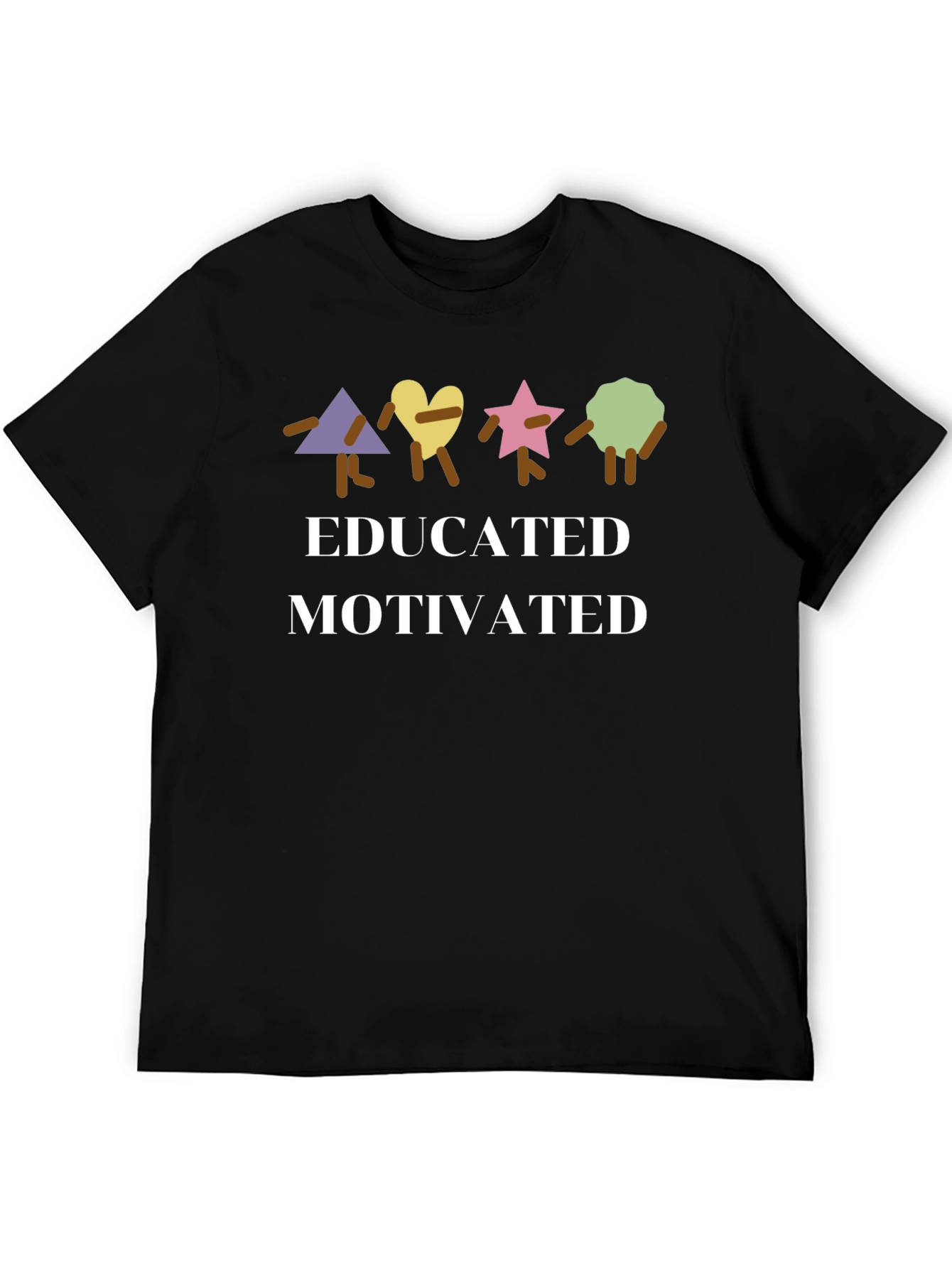 Black Educated Motivated Graphic T-Shirt view 5