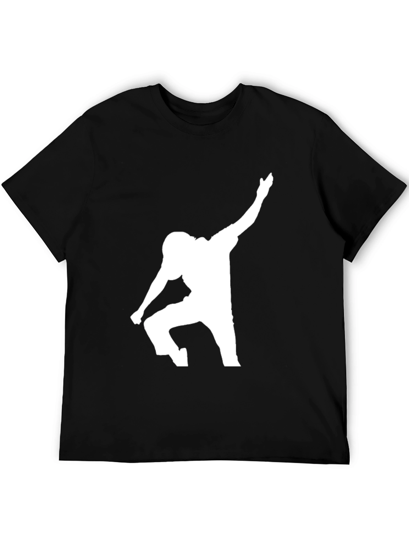 Black Football Player Silhouette Graphic Tee view 5