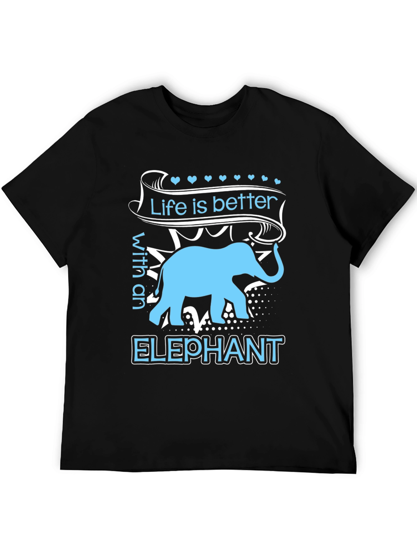 Black Elephant Lover T-Shirt - Life is Better Tee view 5