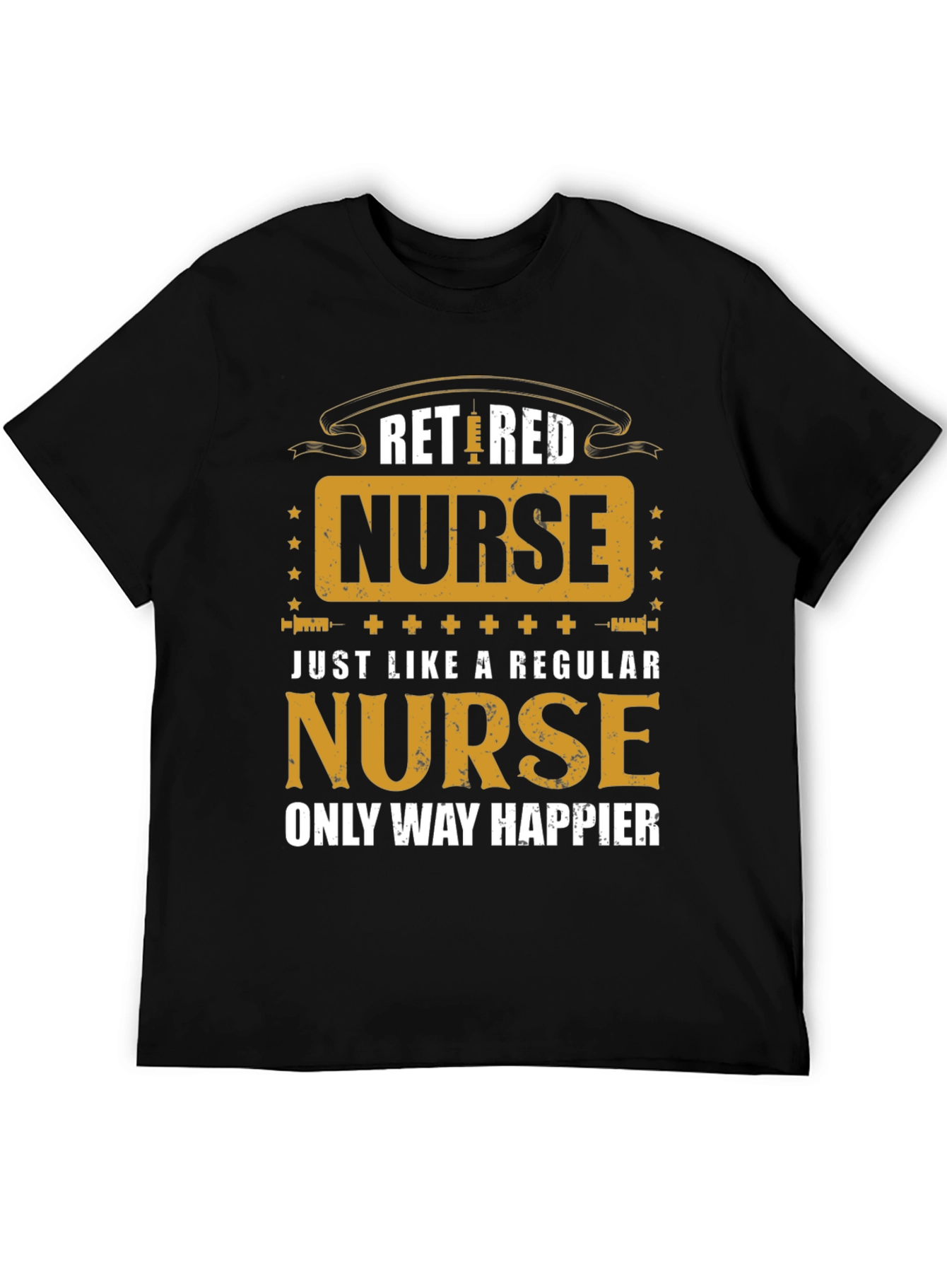 Black Retired Nurse Graphic T-Shirt view 5