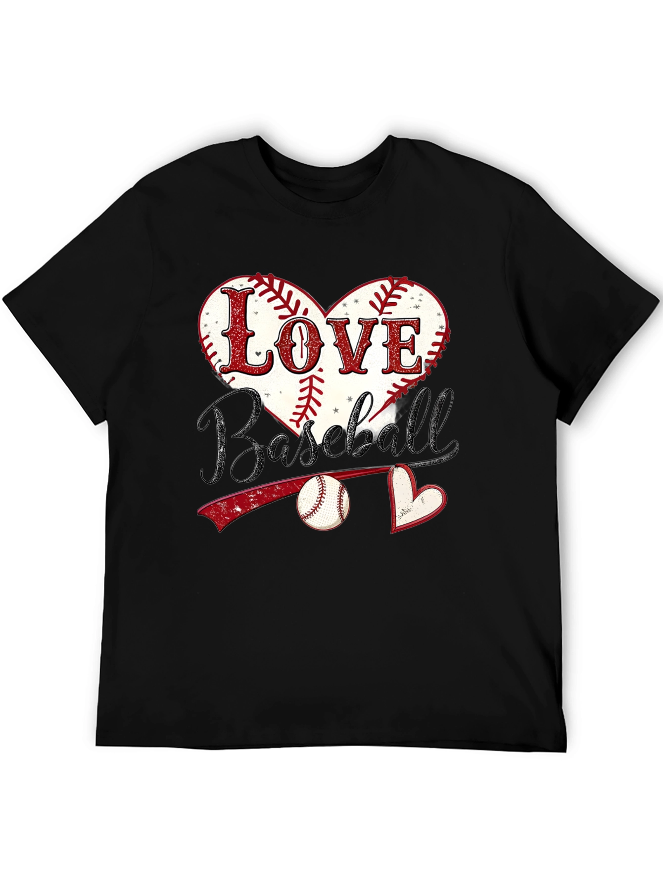 Black Love Baseball Graphic T-Shirt view 5