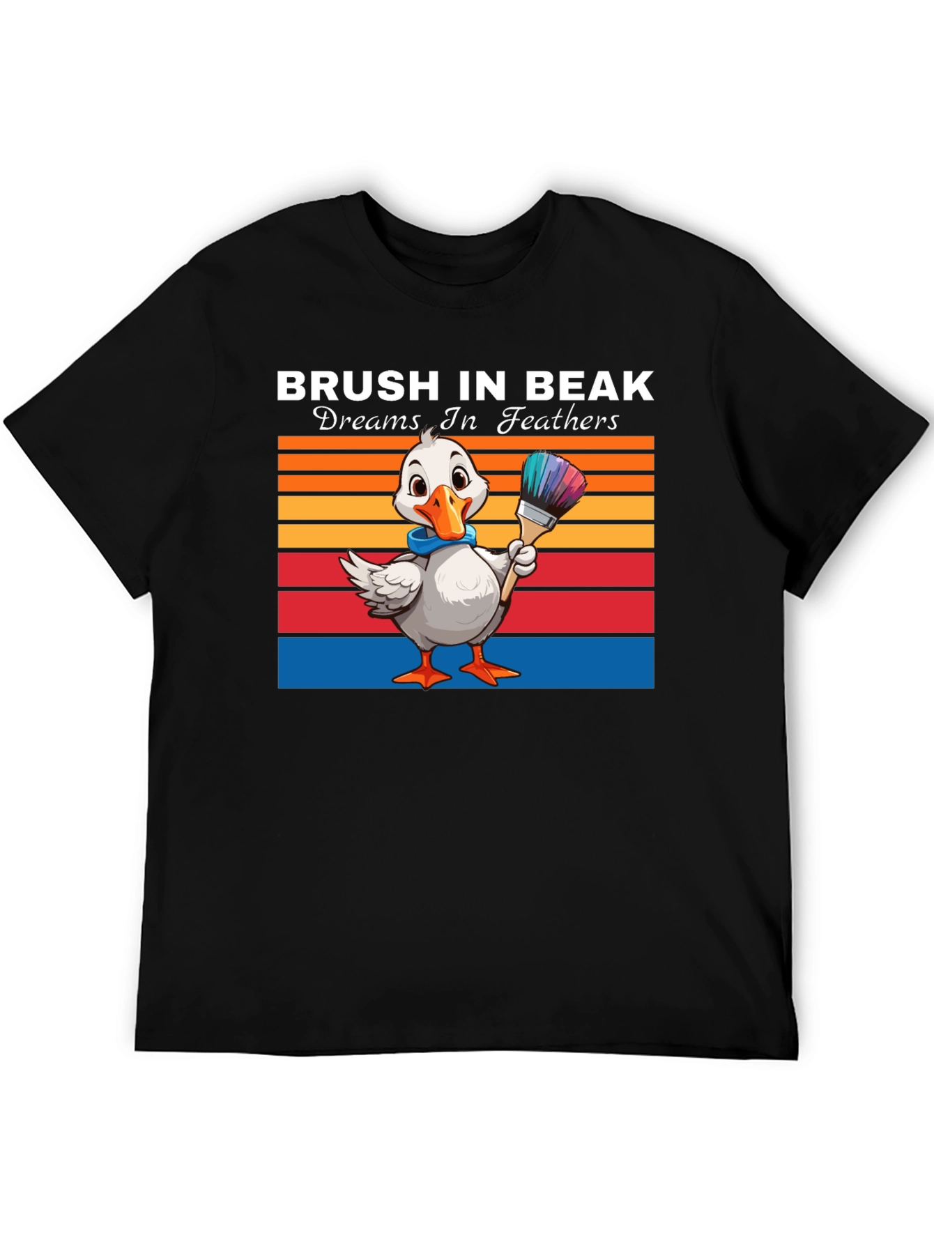 Black Brush in Beak T-shirt view 5