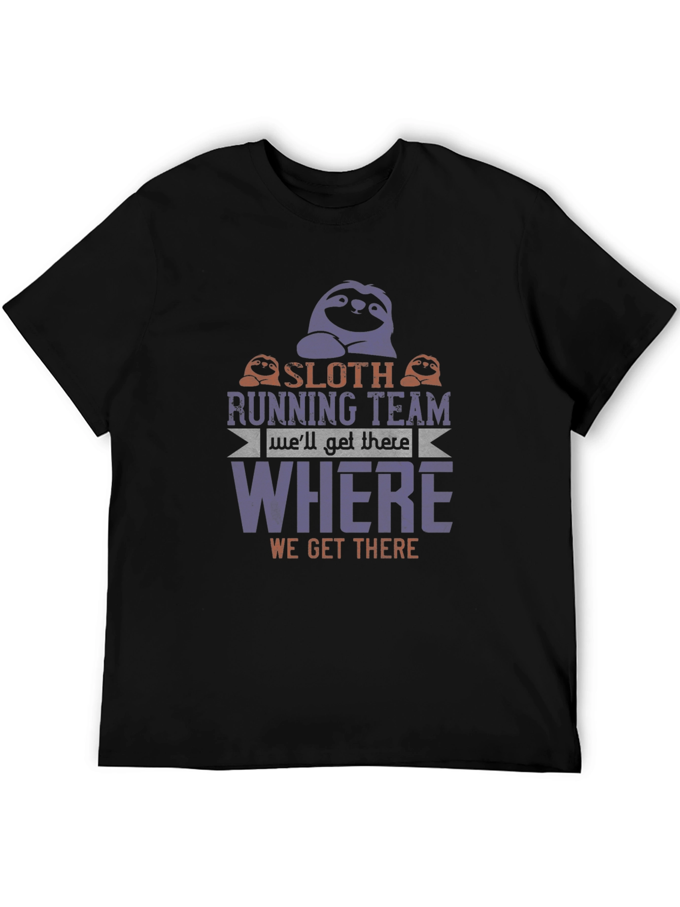 Black Sloth Running Team T-Shirt - We'll Get There Slow view 5