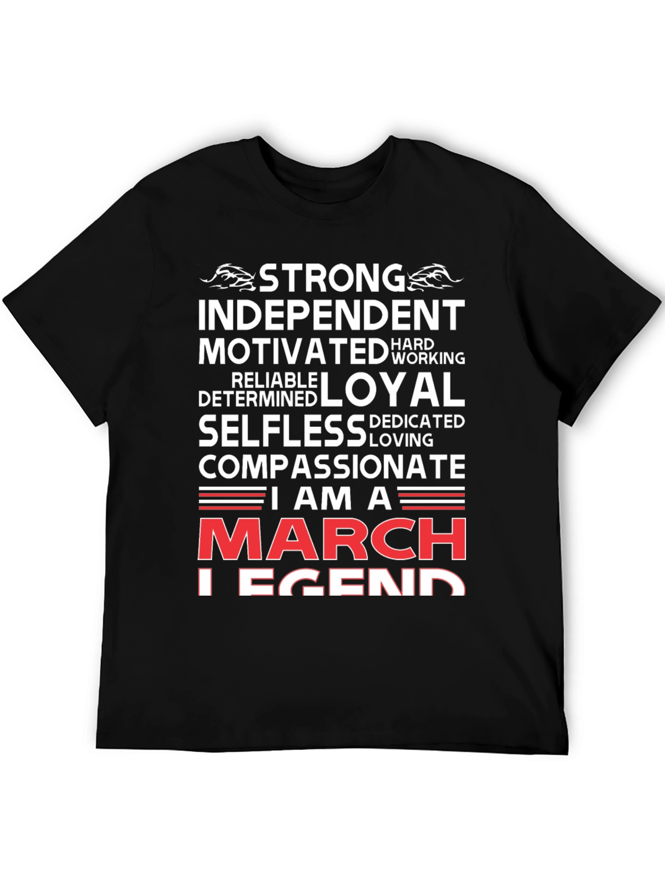 Black March Legend Graphic T-Shirt - Strong, Loyal, Compassionate view 5