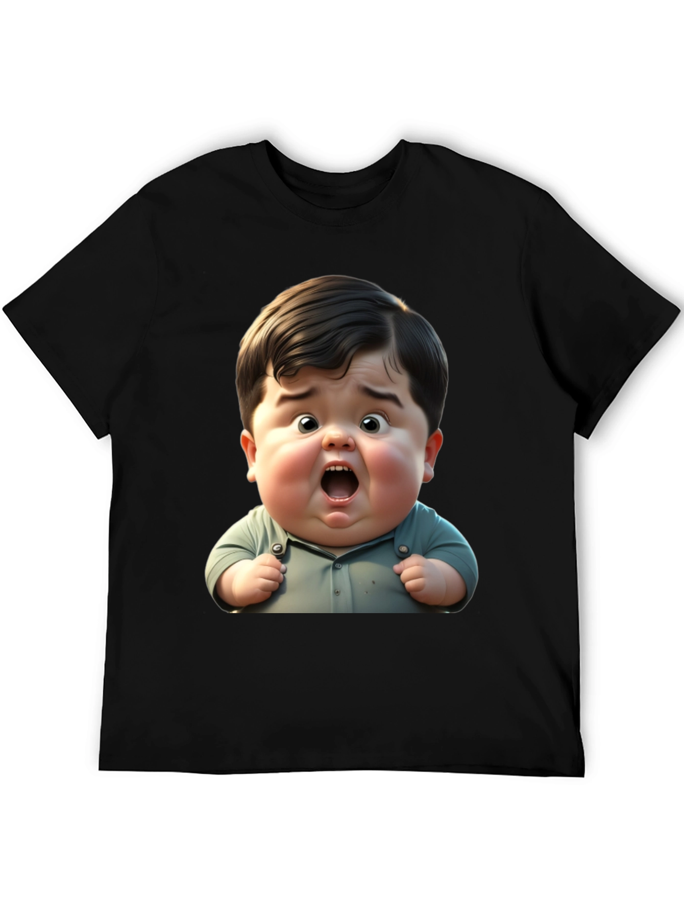 Black Funny Baby Graphic Black T-Shirt view 5