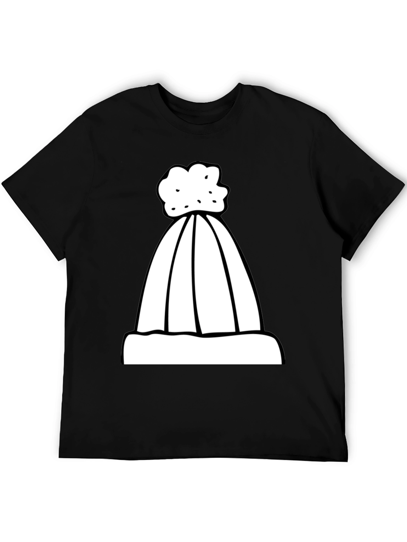 Black Winter Hat Graphic Tee - Stylish & Comfy Black T-Shirt view 5