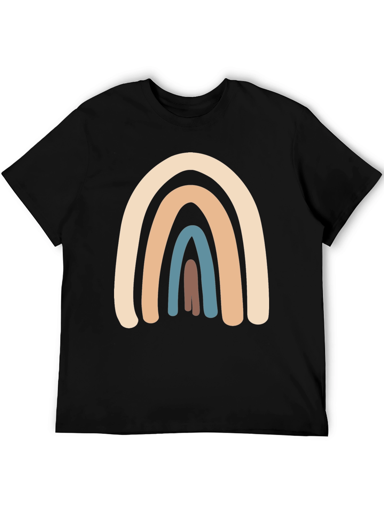 Black Neutral Rainbow Graphic T-Shirt - Casual Style view 5