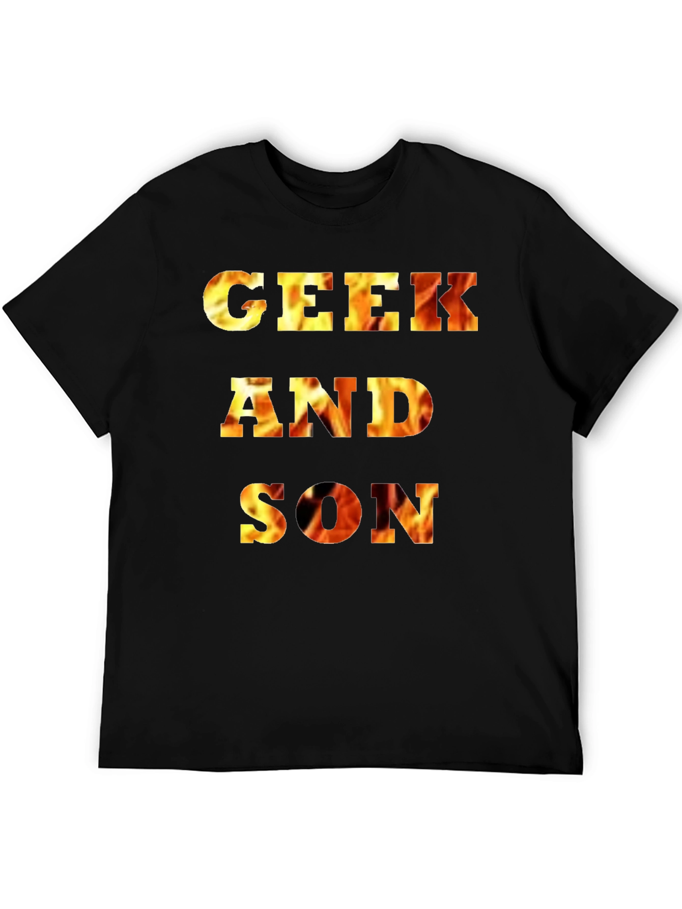 Black Geek and Son Flaming Graphic Tee - Black view 5