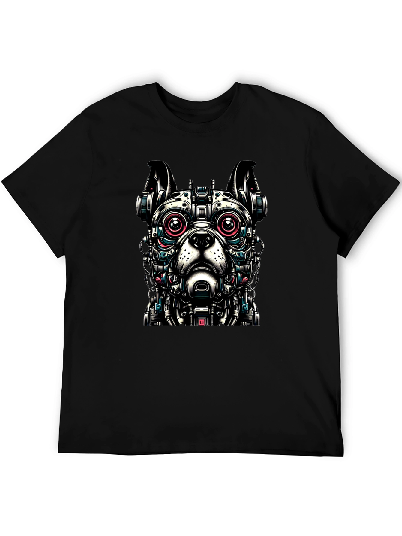 Black Robot Dog Graphic T-Shirt - Unique Design view 5