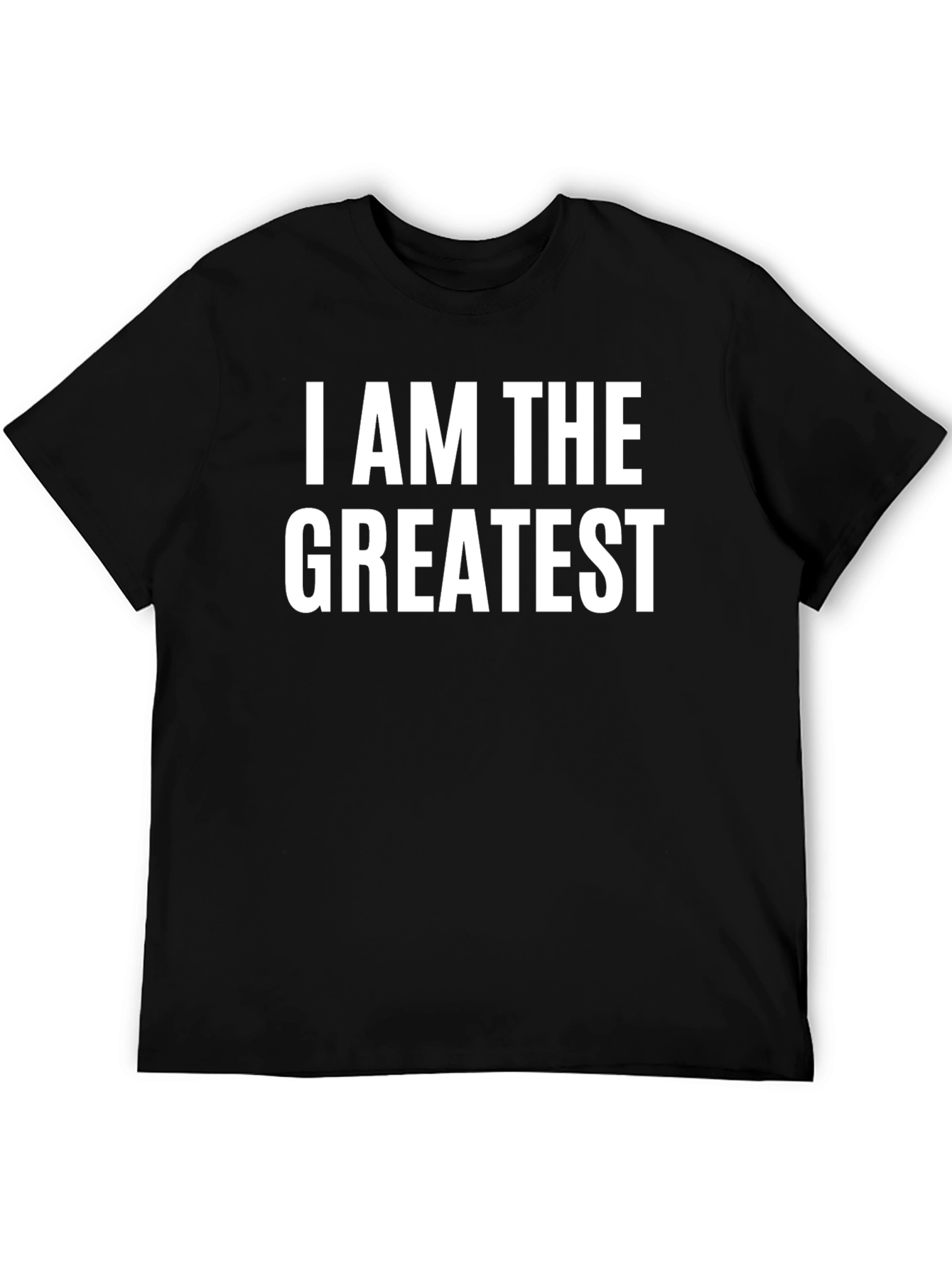 Black I AM THE GREATEST Crew Neck T-Shirt view 5