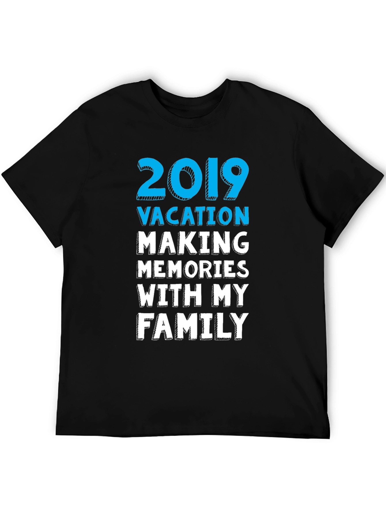 Black 2019 Vacation Family Memories T-Shirt view 5