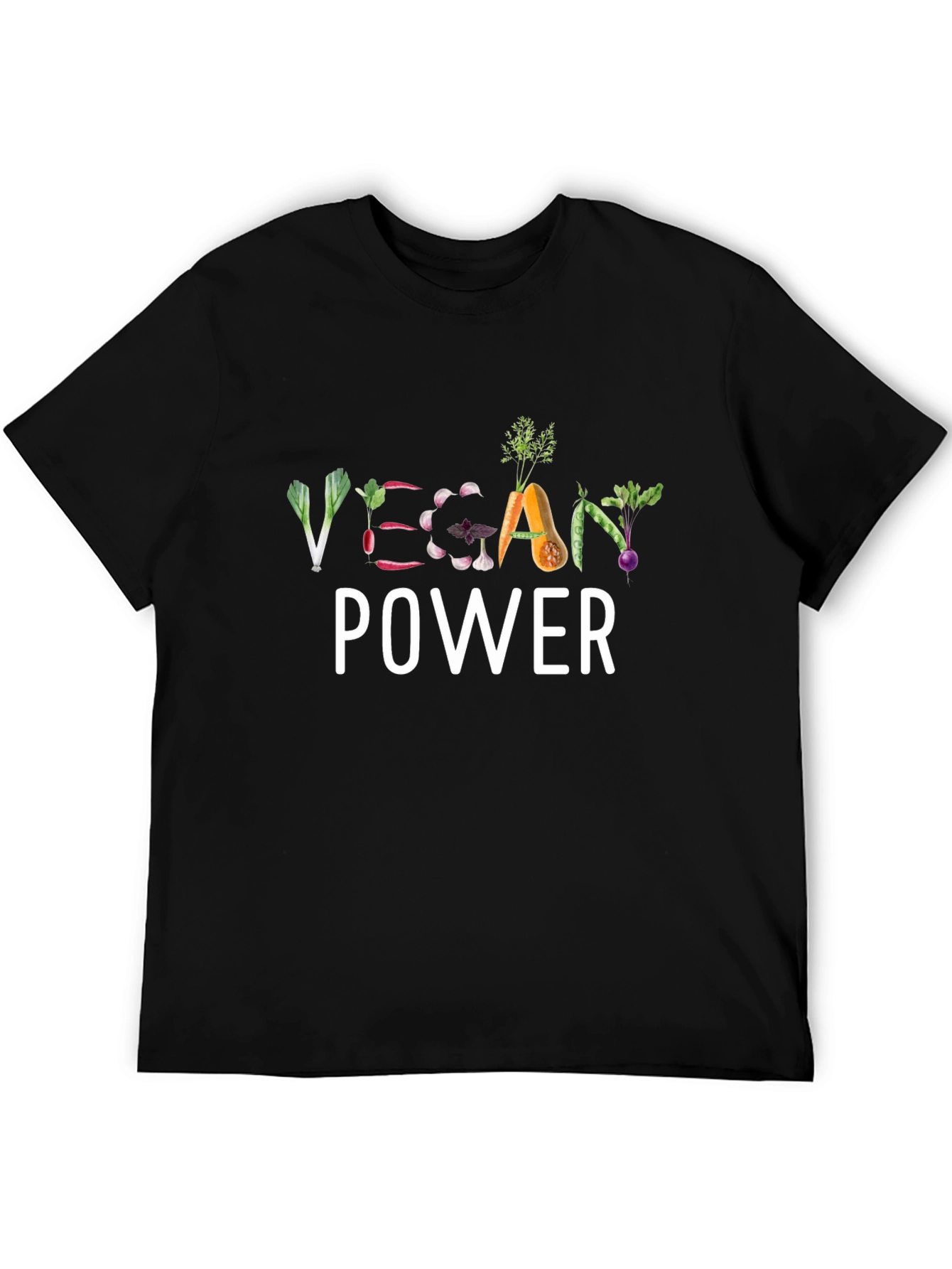 Black Vegan Power T-Shirt - Stylish Plant-Based Apparel view 5