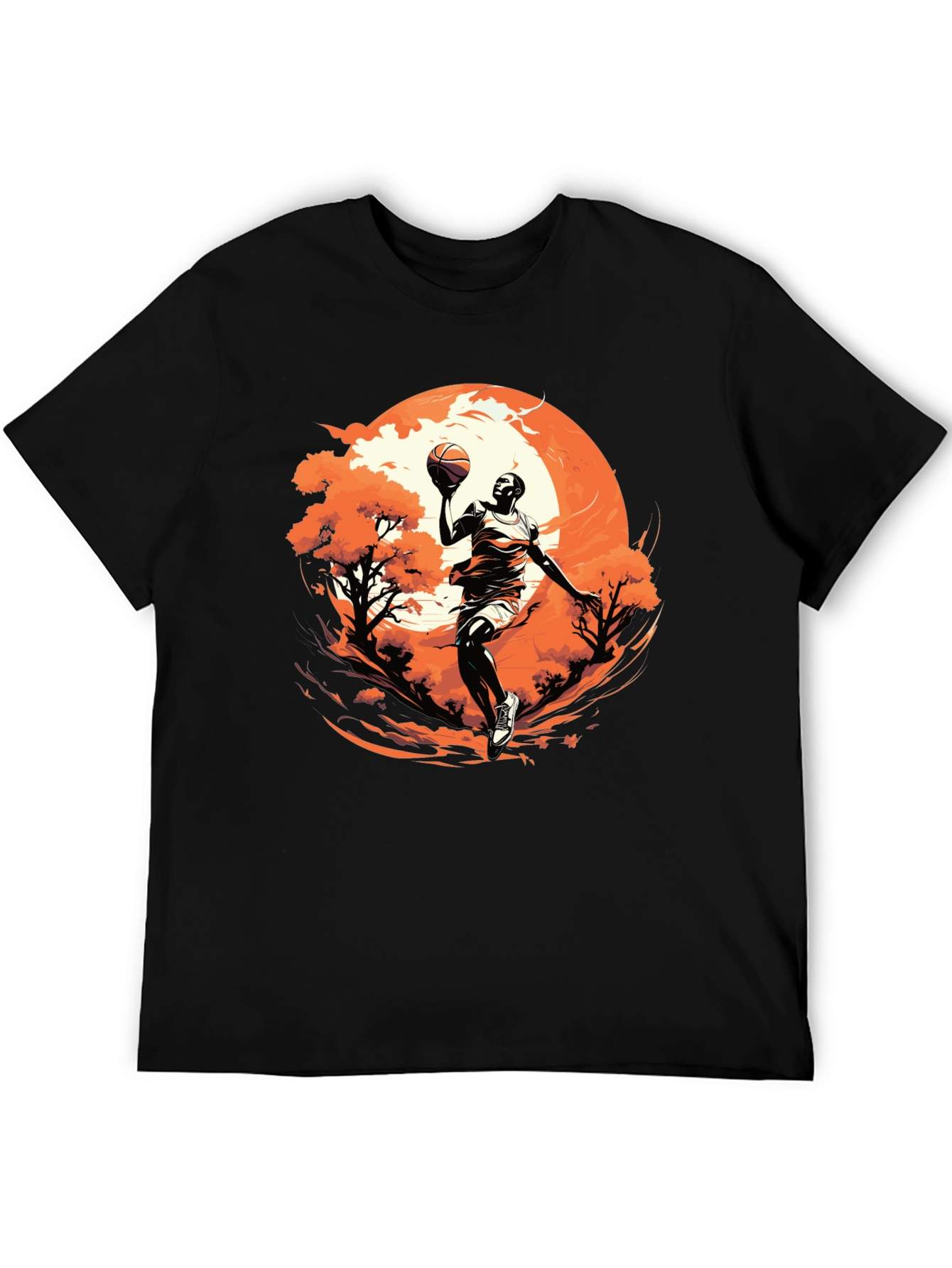 Black Basketball Player Graphic Black T-Shirt view 5