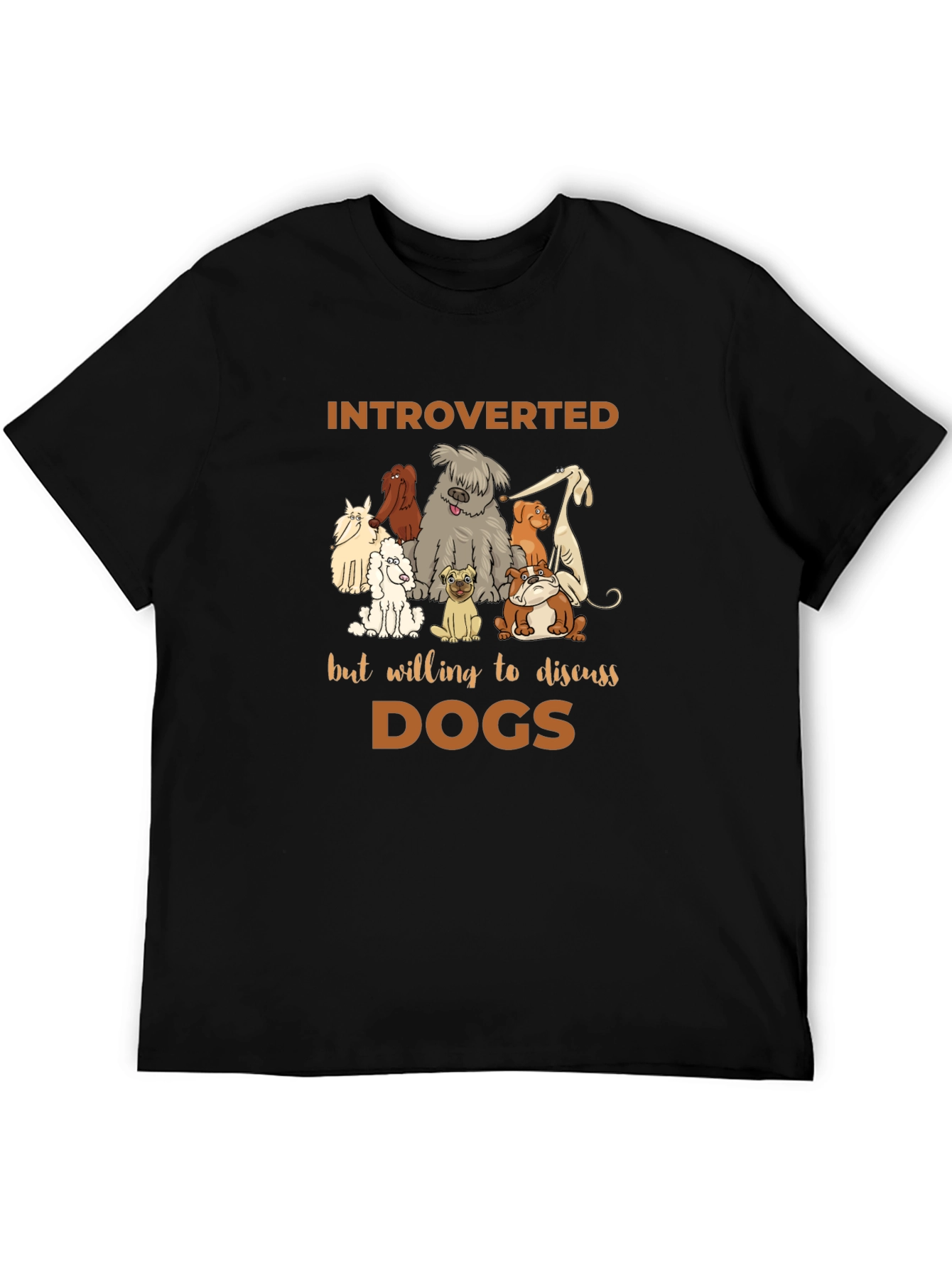 Black Introverted Dog Lover T-Shirt view 5