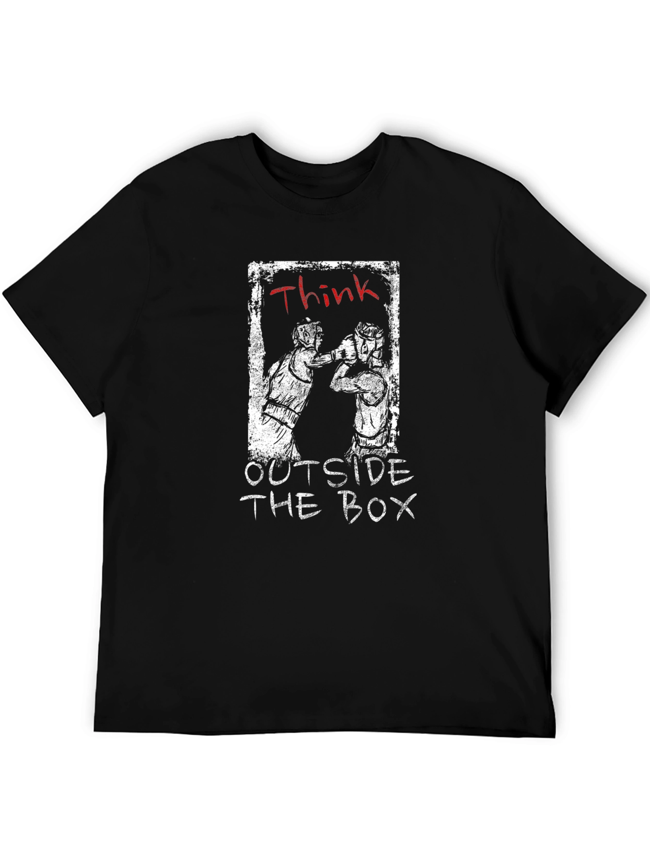 Black Think Outside the Box Black Graphic Tee view 5
