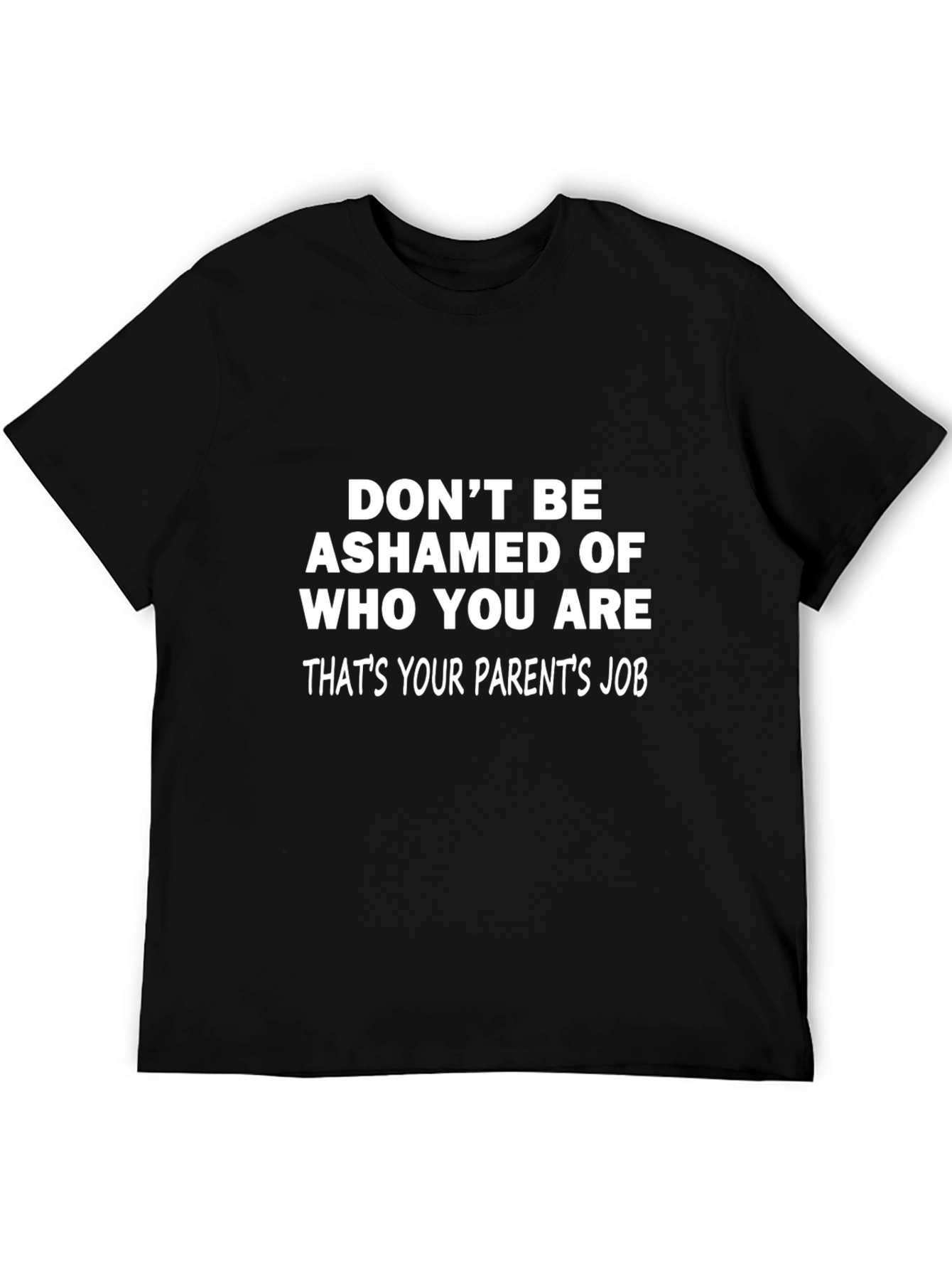 Black Funny "Parent's Job" Black T-Shirt view 5