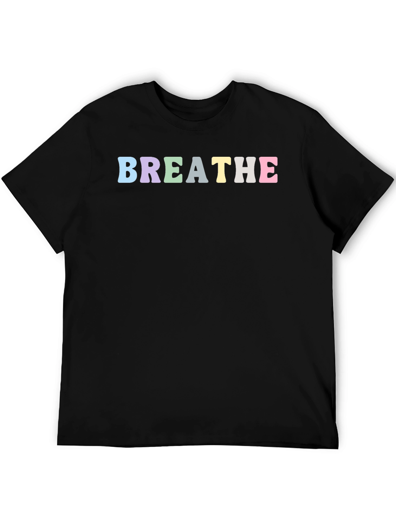 Black Breathe Graphic Tee - Relaxed Fit Cotton T-Shirt view 5