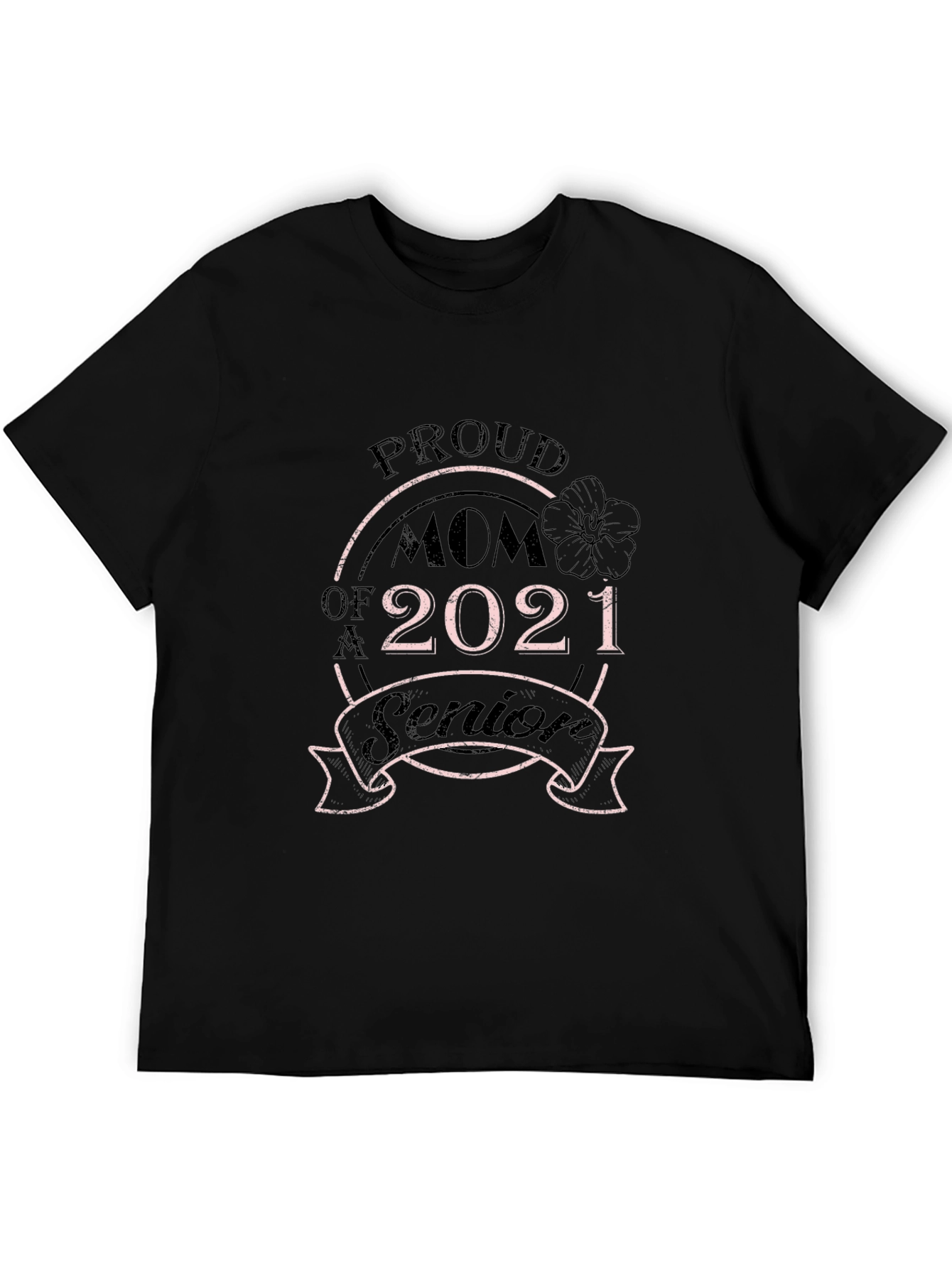 Proud Mom of a 2021 Senior Black T-Shirt - 5