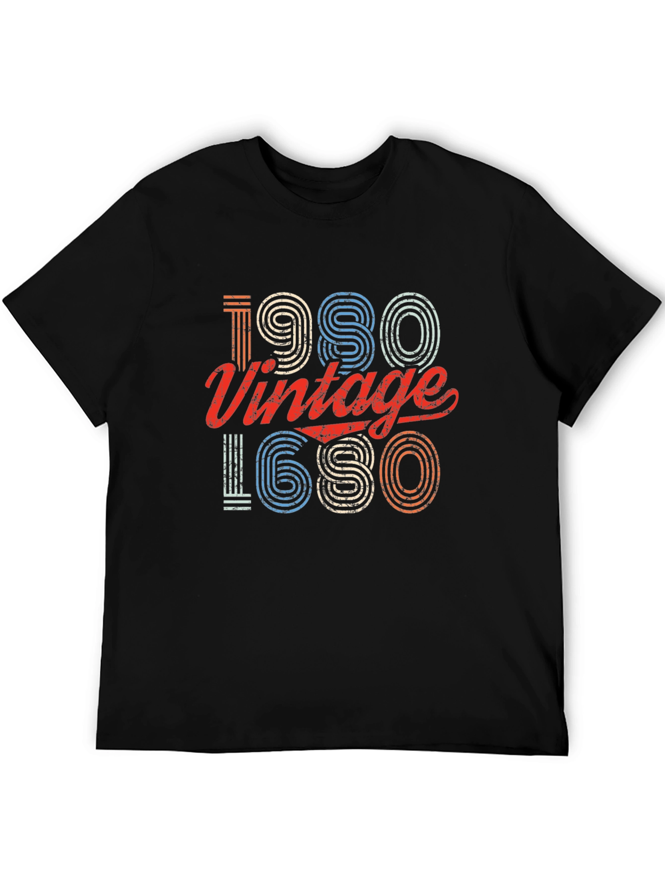 Black Vintage 1980 Graphic T-Shirt Retro Style view 5