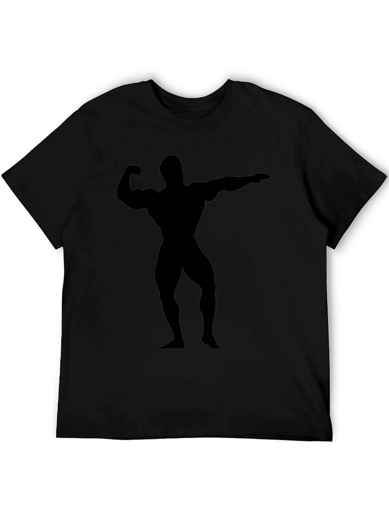 Black Black Bodybuilder Silhouette T-Shirt view 5