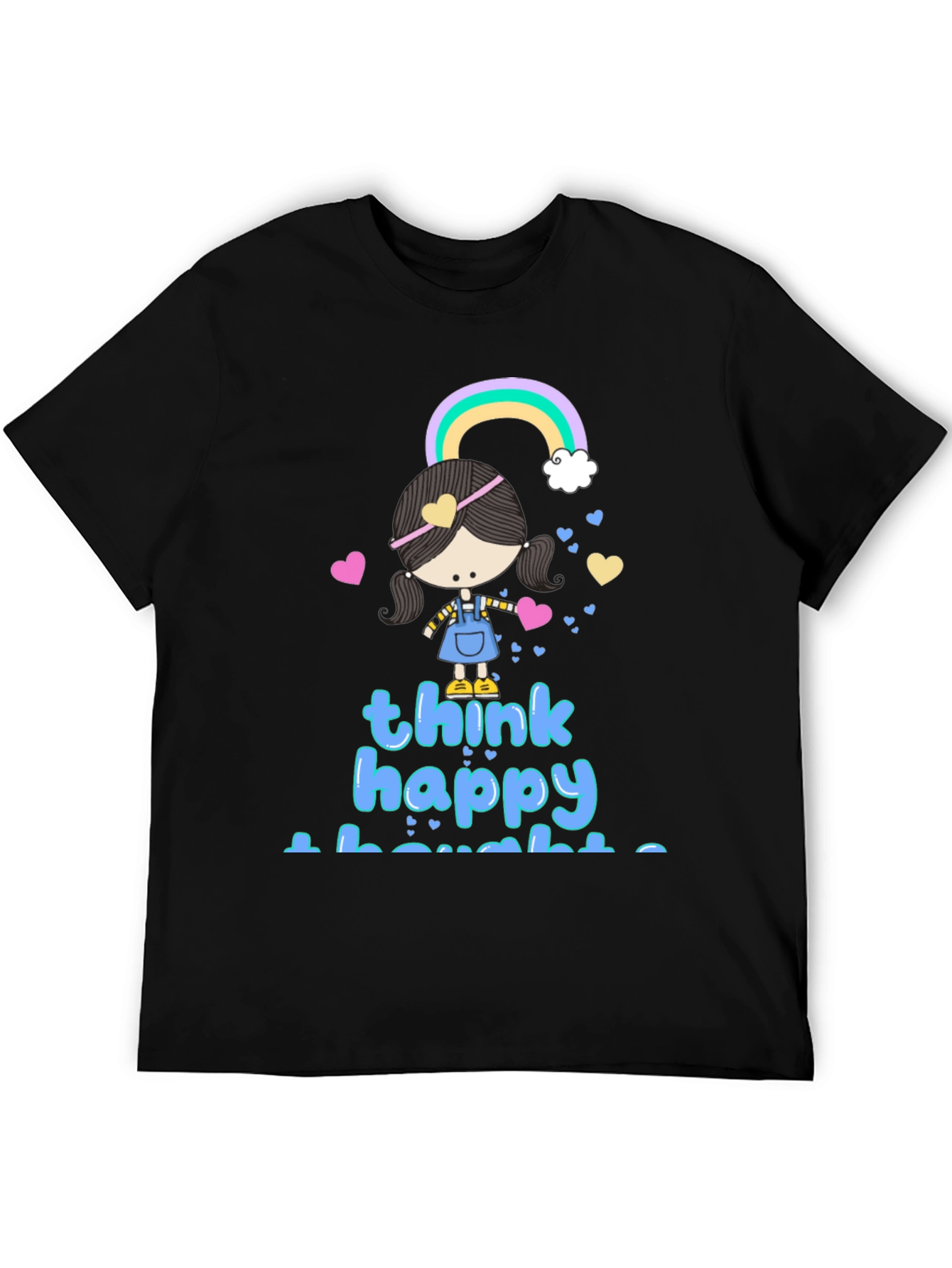 Black Think Happy Thoughts Graphic Tee view 5