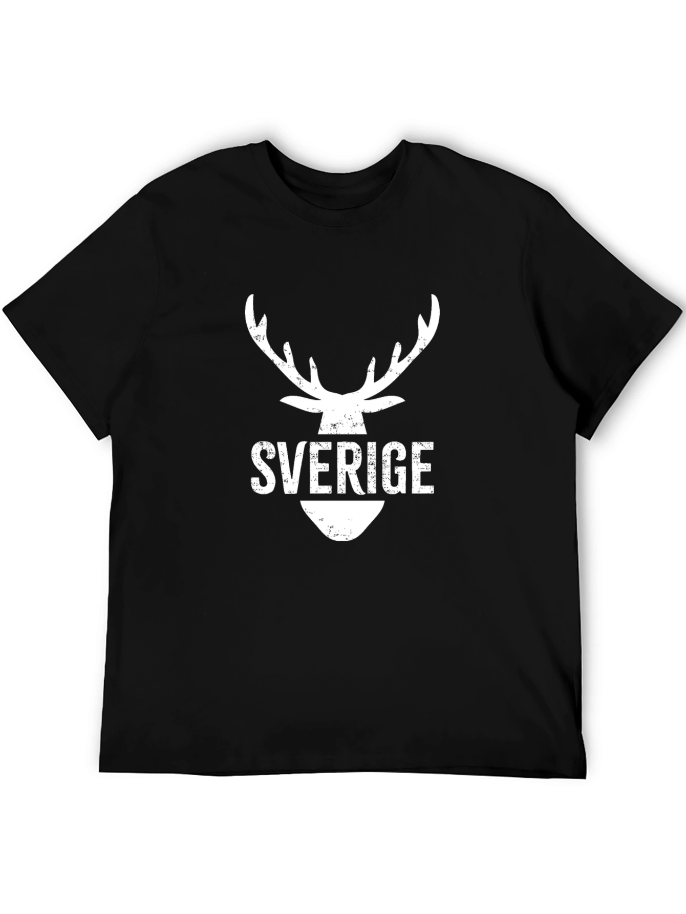 Black Sverige Deer Head Graphic Tee view 5