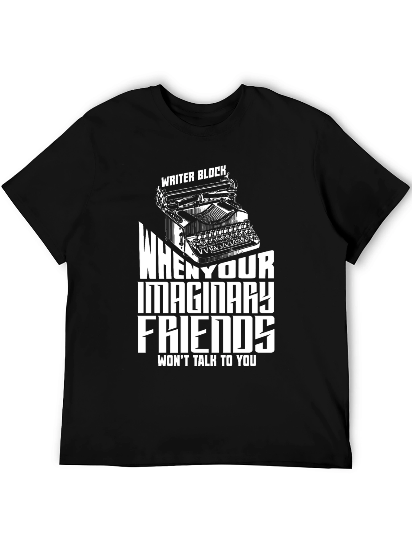 Black Writer's Block Tee - Imaginary Friends T-Shirt view 5