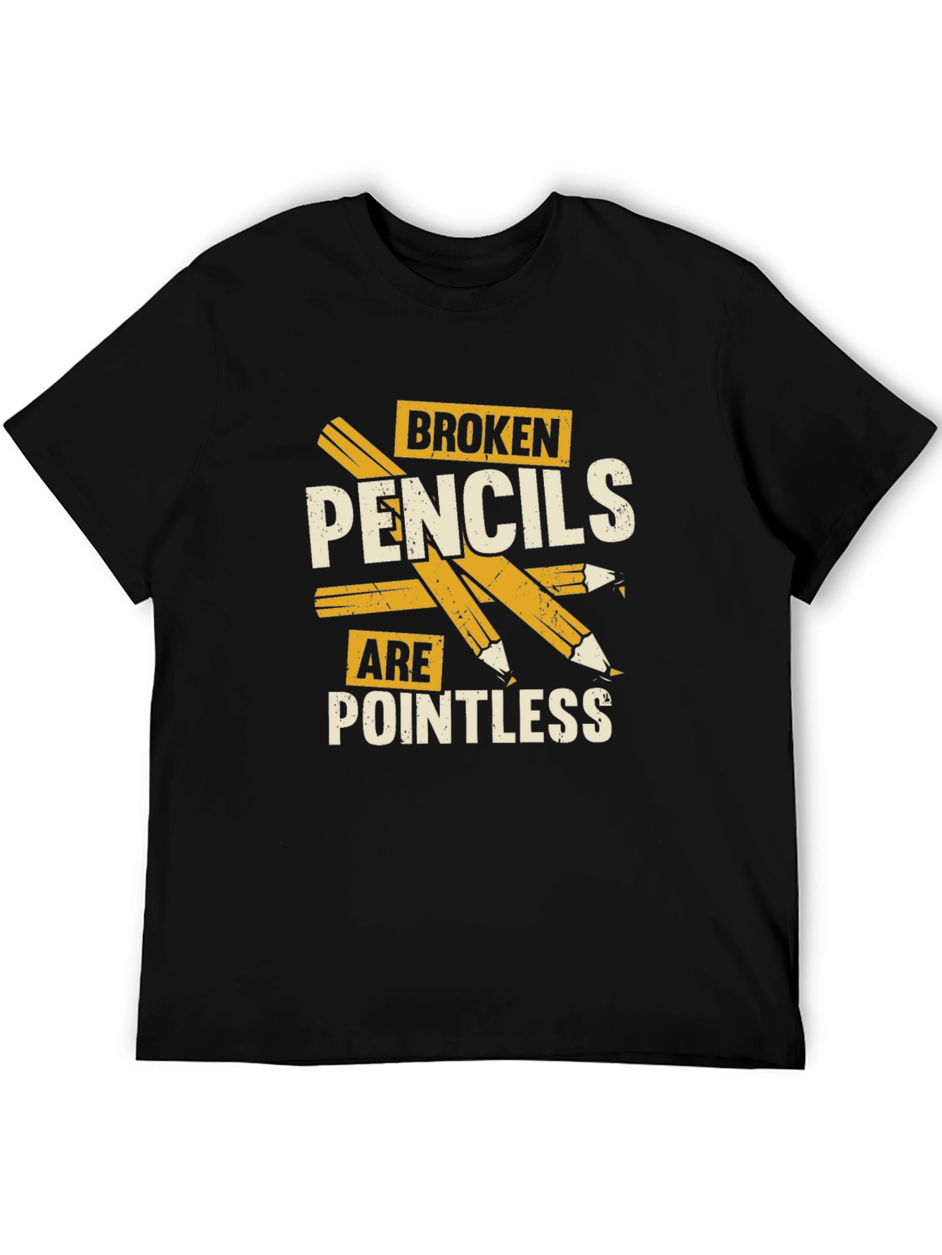 Black Broken Pencils T-Shirt - Pointless Graphic Tee view 5