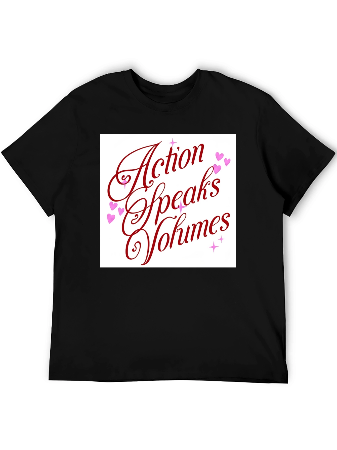 Black Action Speaks Volumes Graphic Tee - Unisex view 5