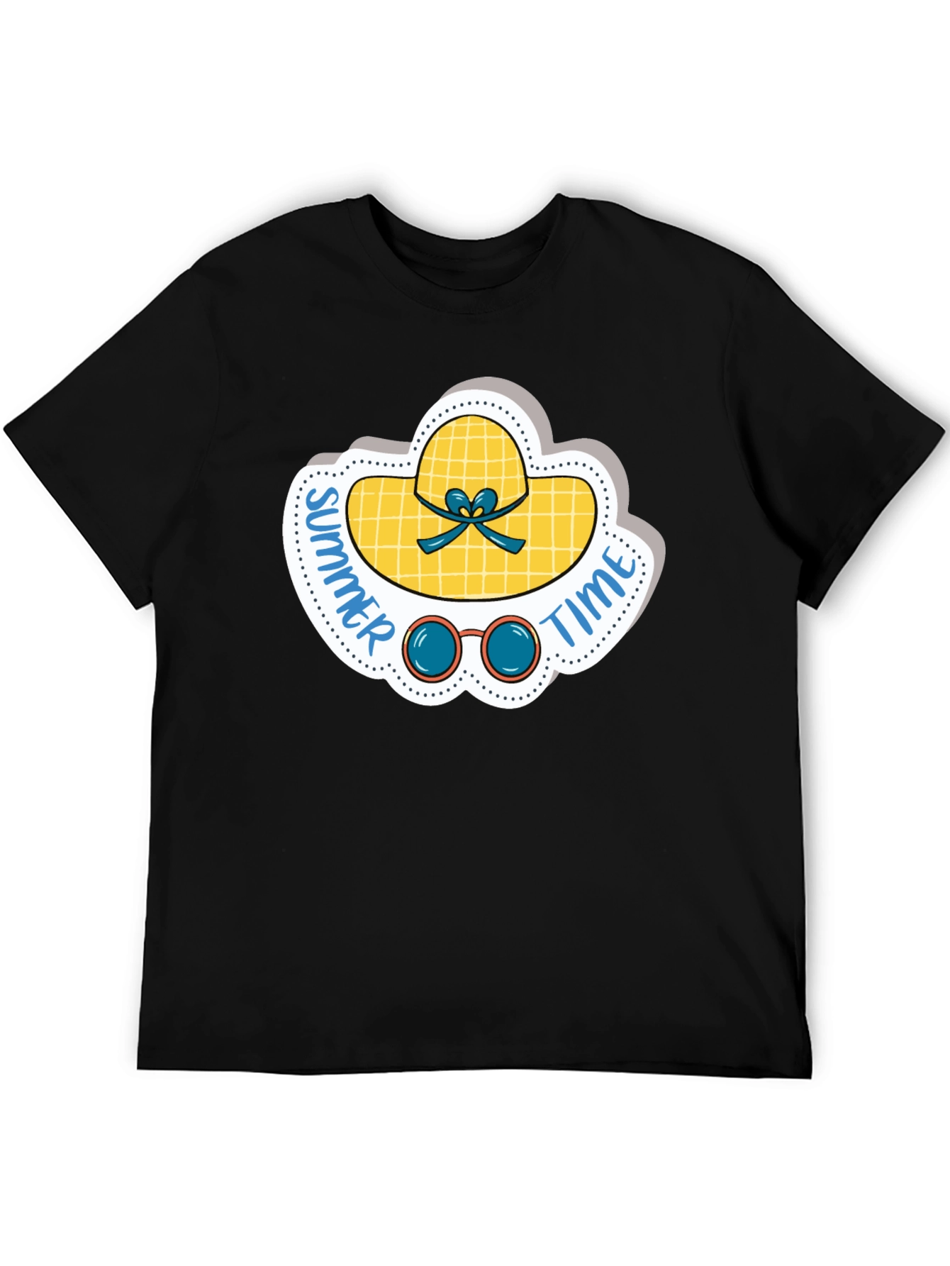 Black Summer Time Graphic Tee - Black Cotton Shirt view 5