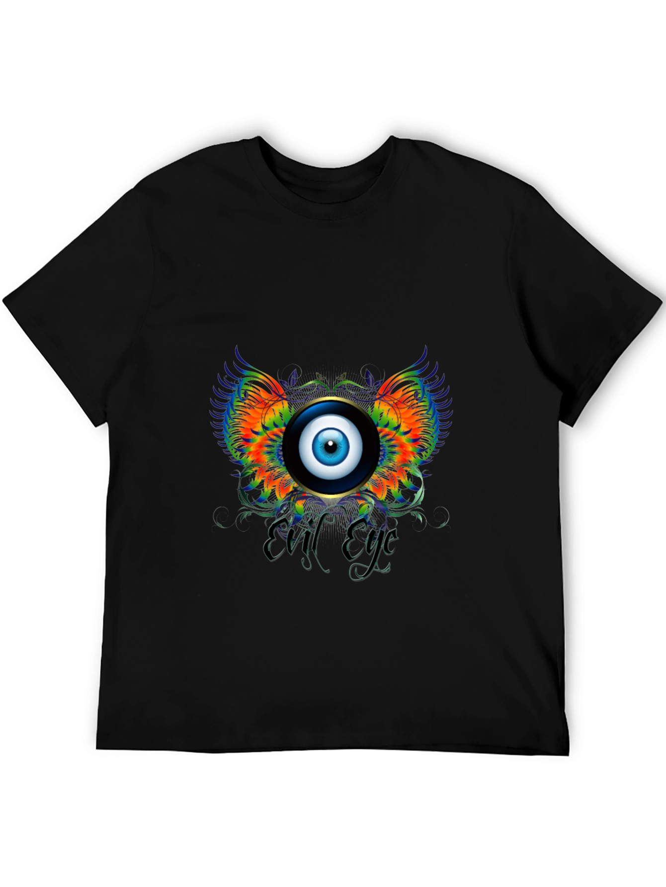 Black Evil Eye Graphic Print Black T-Shirt view 5