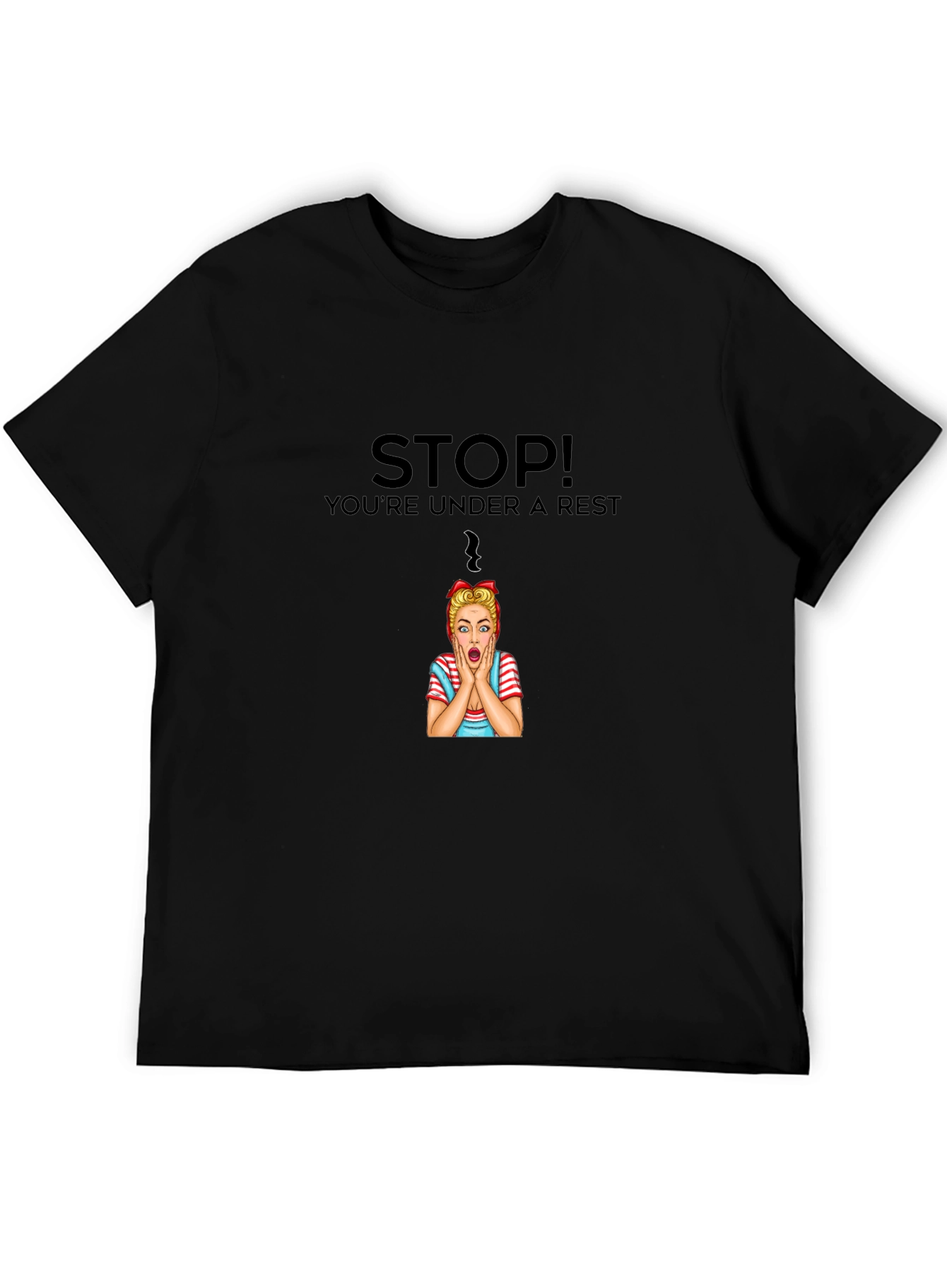 Black Stop! You're Under Arrest Graphic Tee view 5