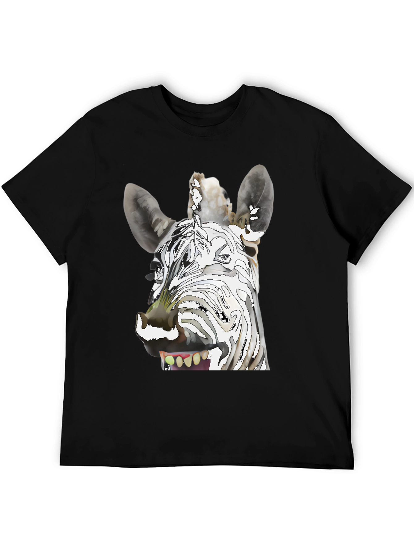 Black Zebra Graphic T-Shirt - Unique & Fun Design view 5