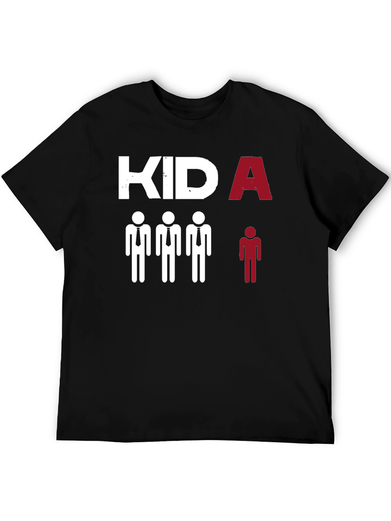 Black Kid A Graphic Tee - Unique Design, Black Cotton T-Shirt view 5