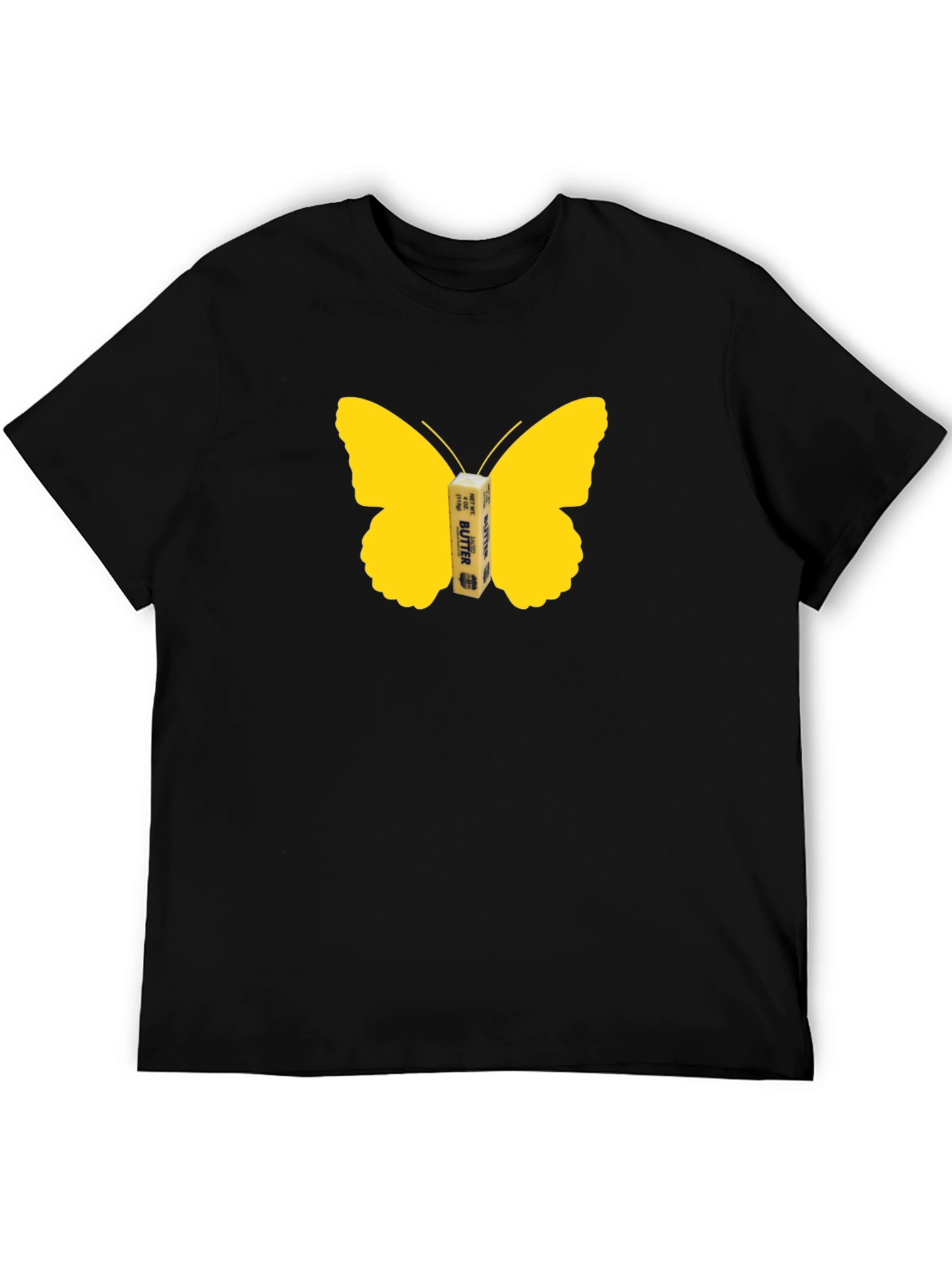 Black Butterfly Butter Graphic Tee - Funny Food Shirt view 5
