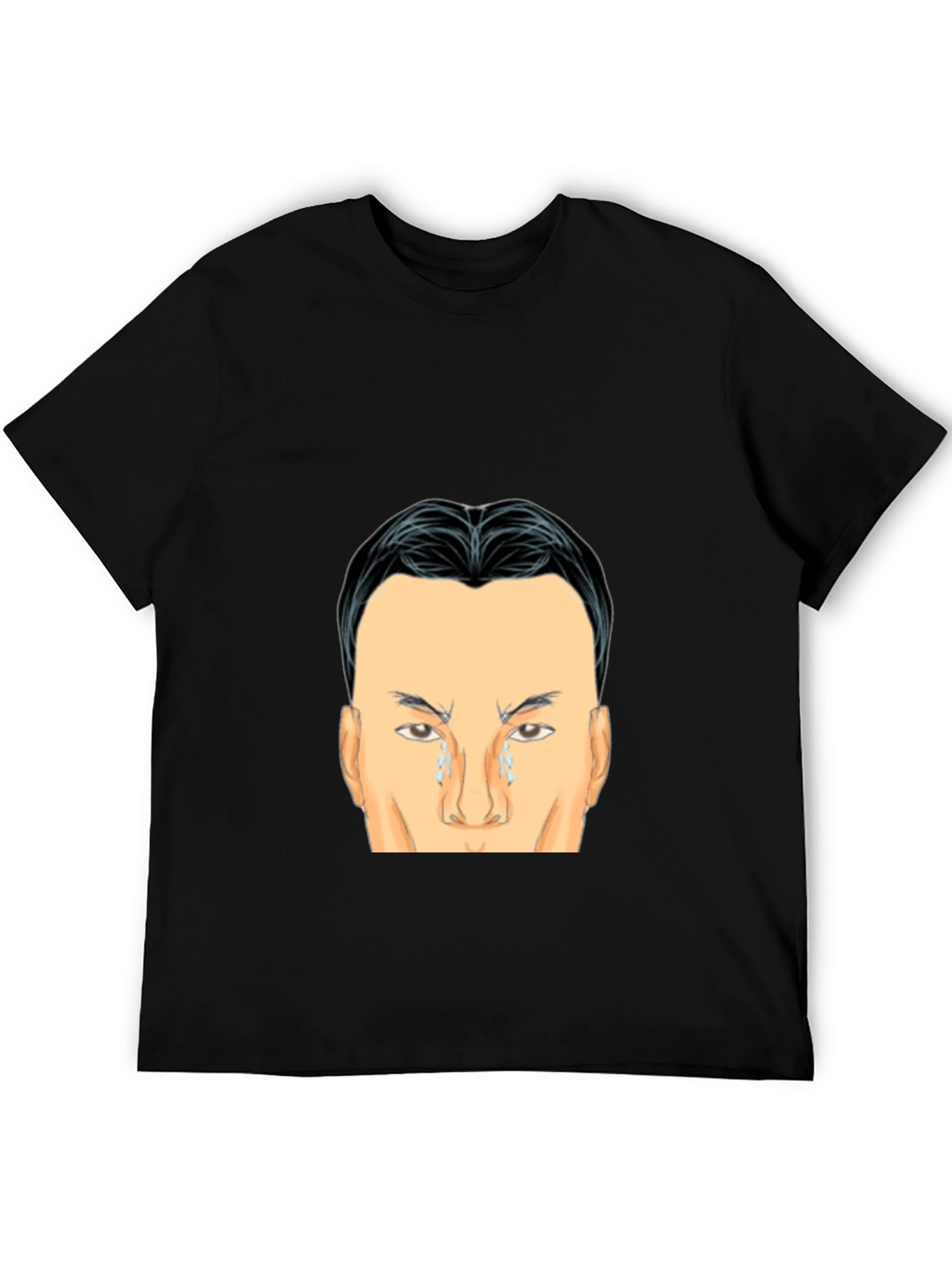 Black Crying Face Graphic Black T-Shirt view 5
