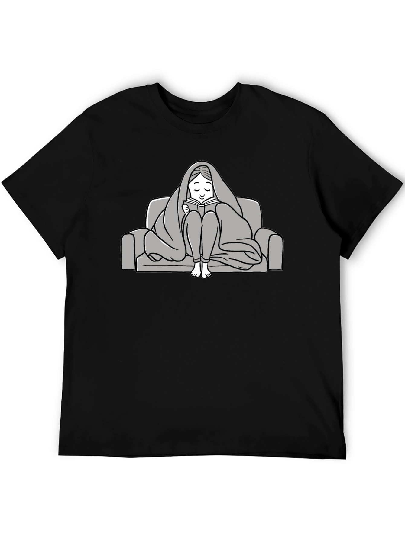 Black Cozy Reader T-Shirt - Comfort & Style view 5