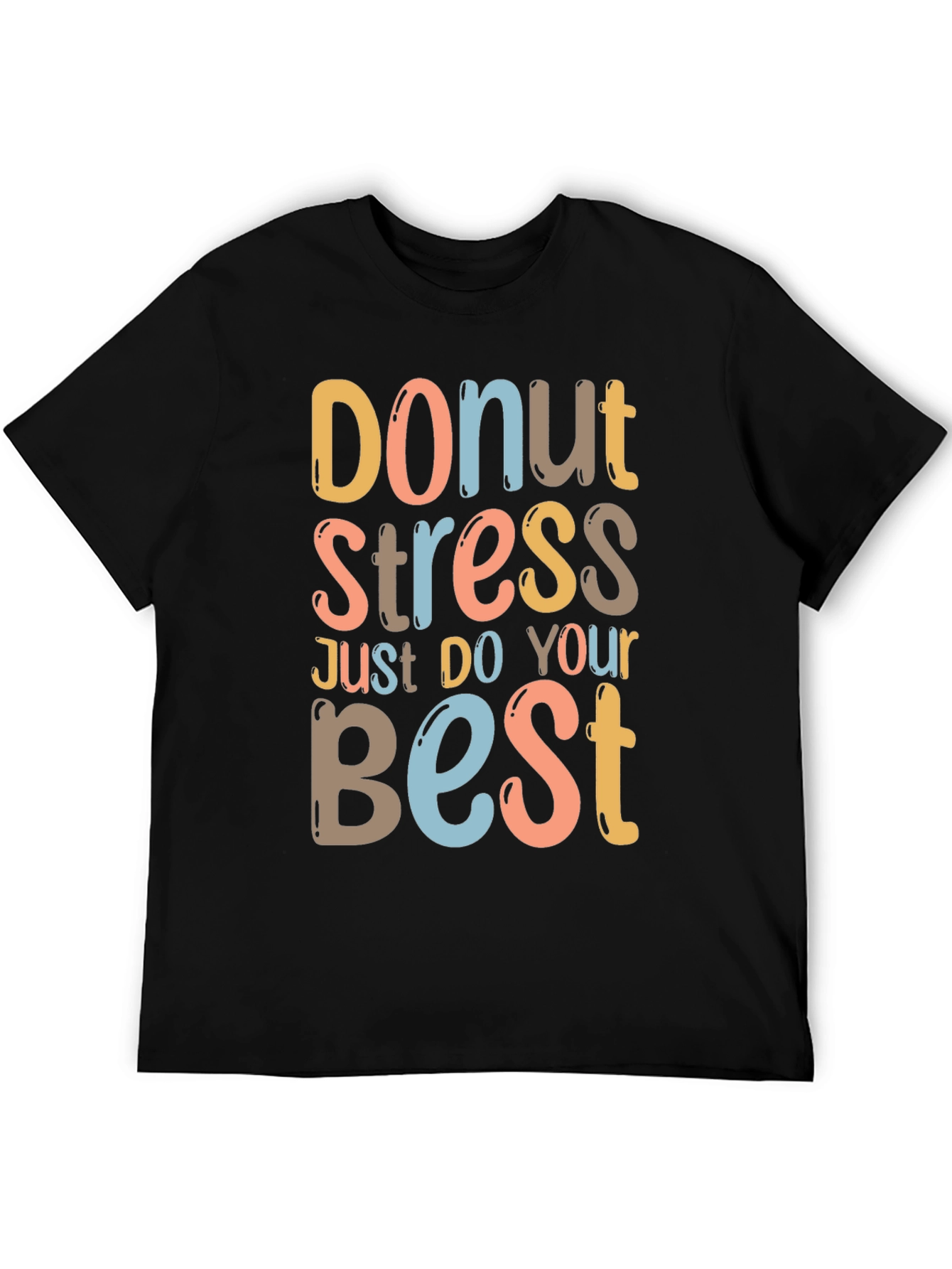 Black Donut Stress Graphic Tee - Relaxed Fit Comfort view 5
