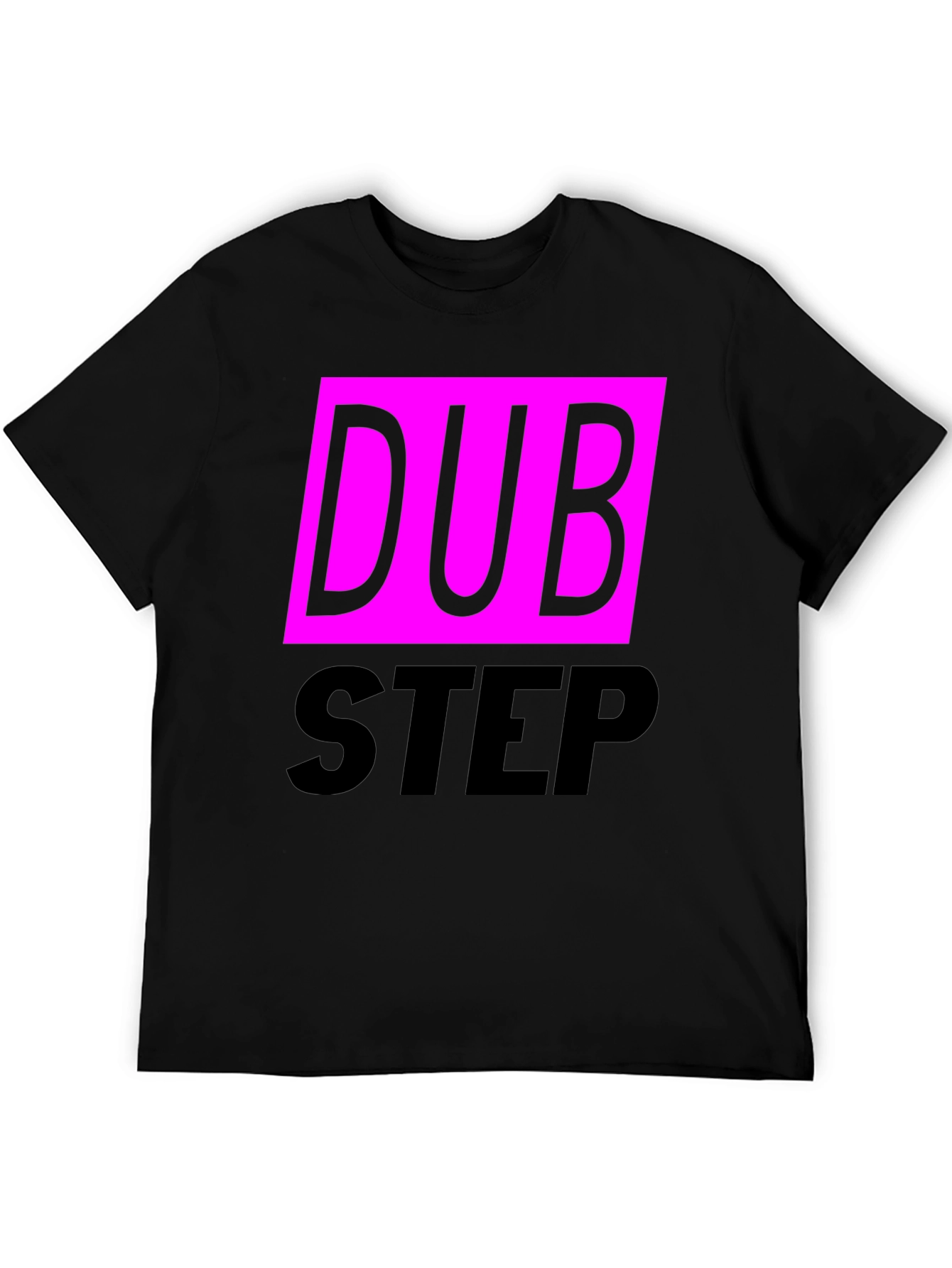 Black Dubstep Graphic Tee - Black Cotton Blend T-Shirt view 5