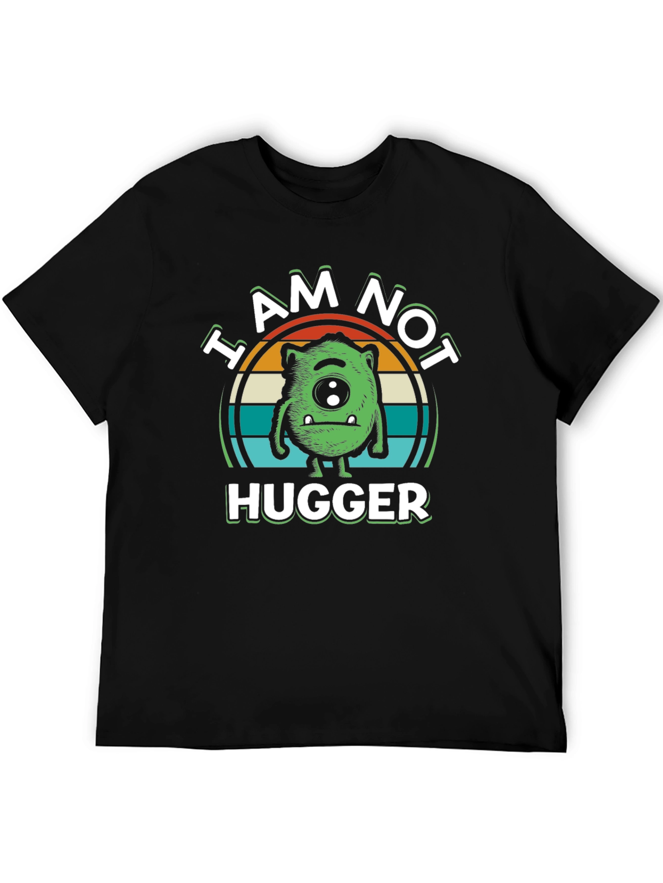 Black I Am Not Hugger Graphic T-Shirt view 5