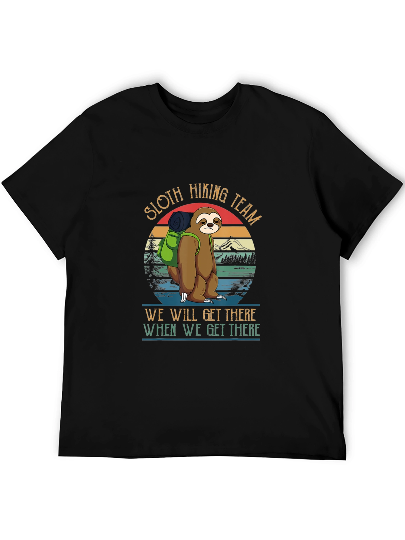 Black Sloth Hiking Team Graphic T-Shirt view 5