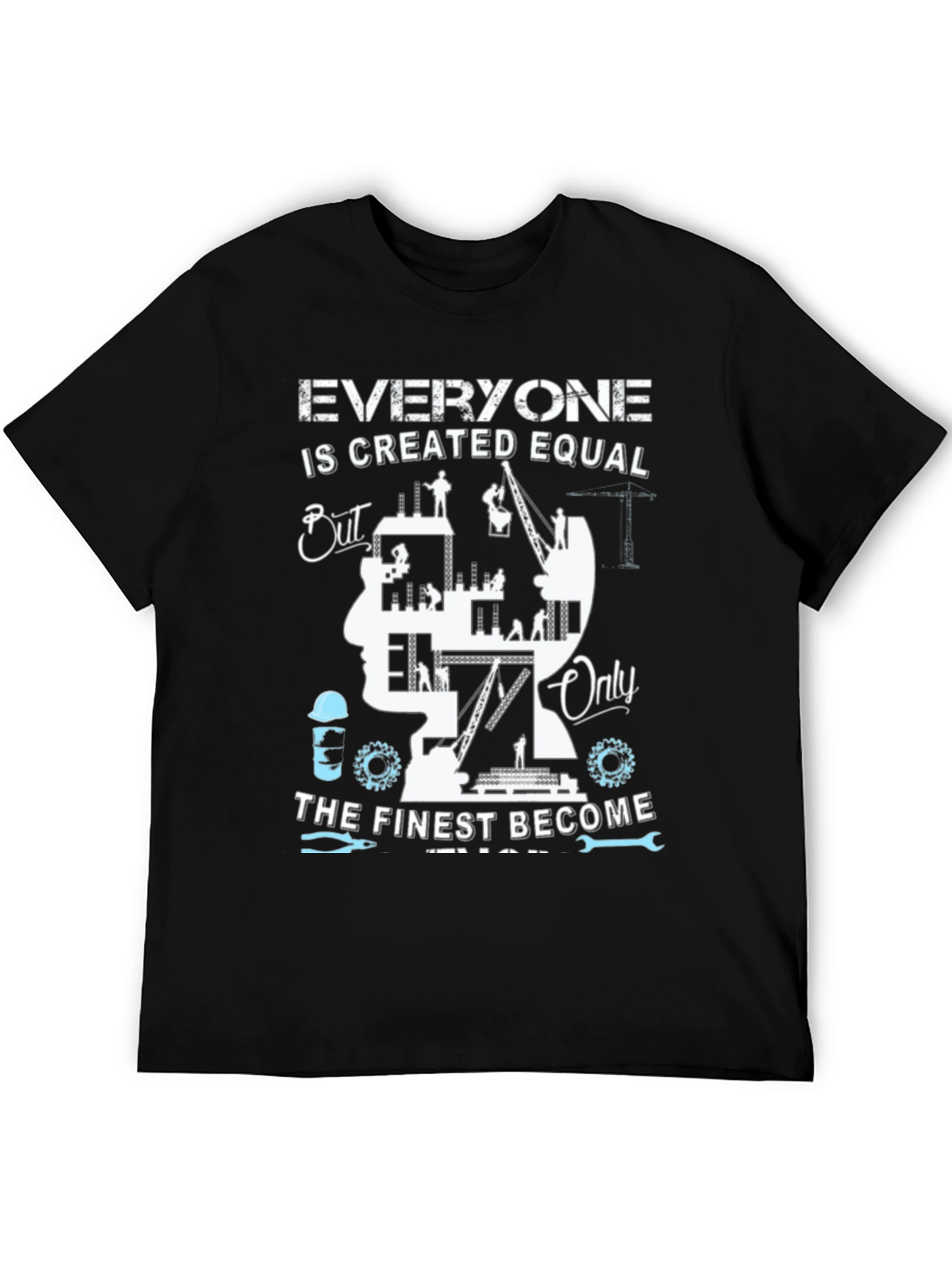 Black Construction Worker T-Shirt: Finest Become Engineers view 5