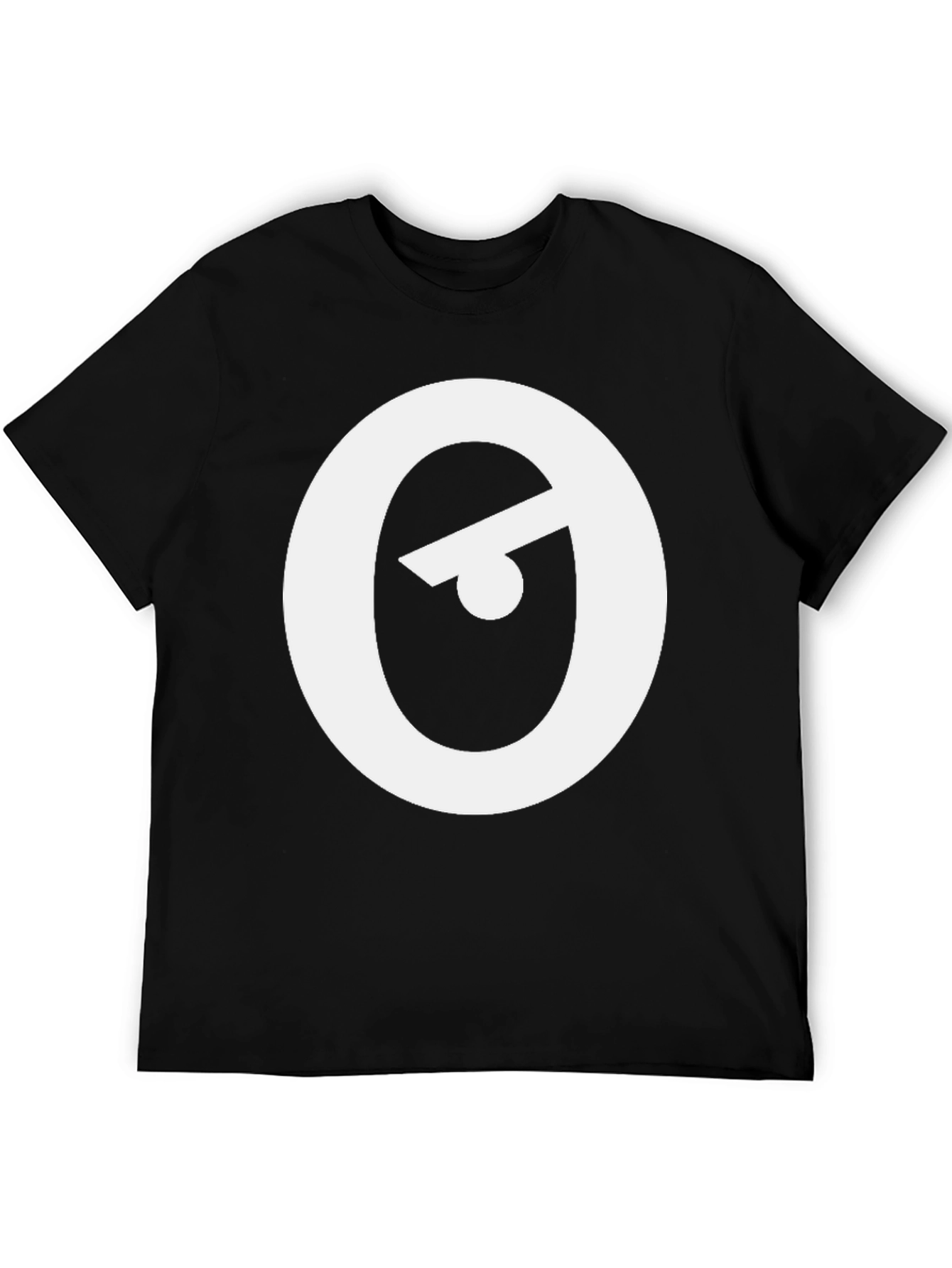 Black Modern Black T-Shirt with Abstract Eye Logo view 5