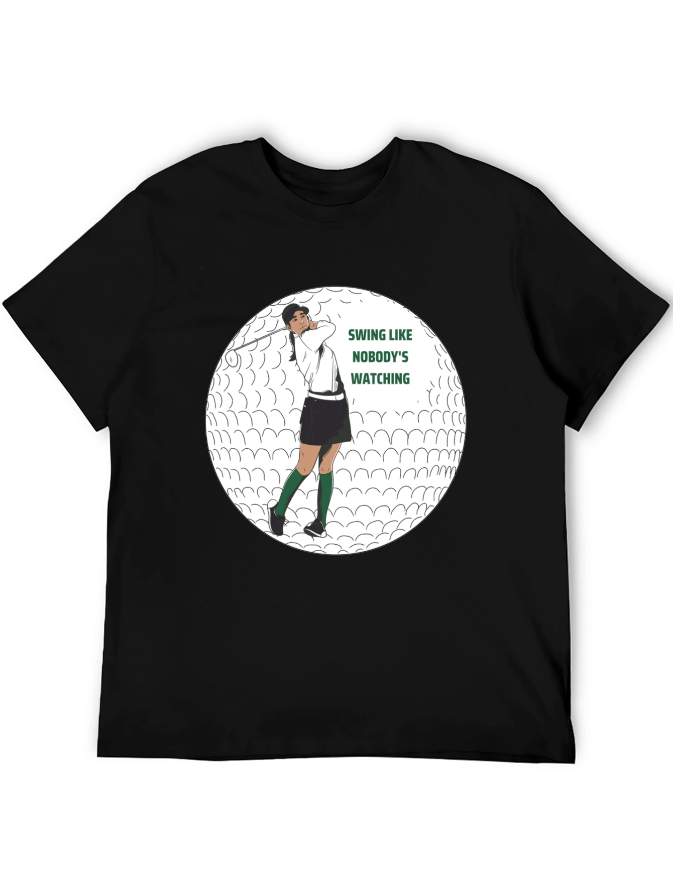 Black Golf Swing Graphic Tee - Funny Golfer Shirt view 5