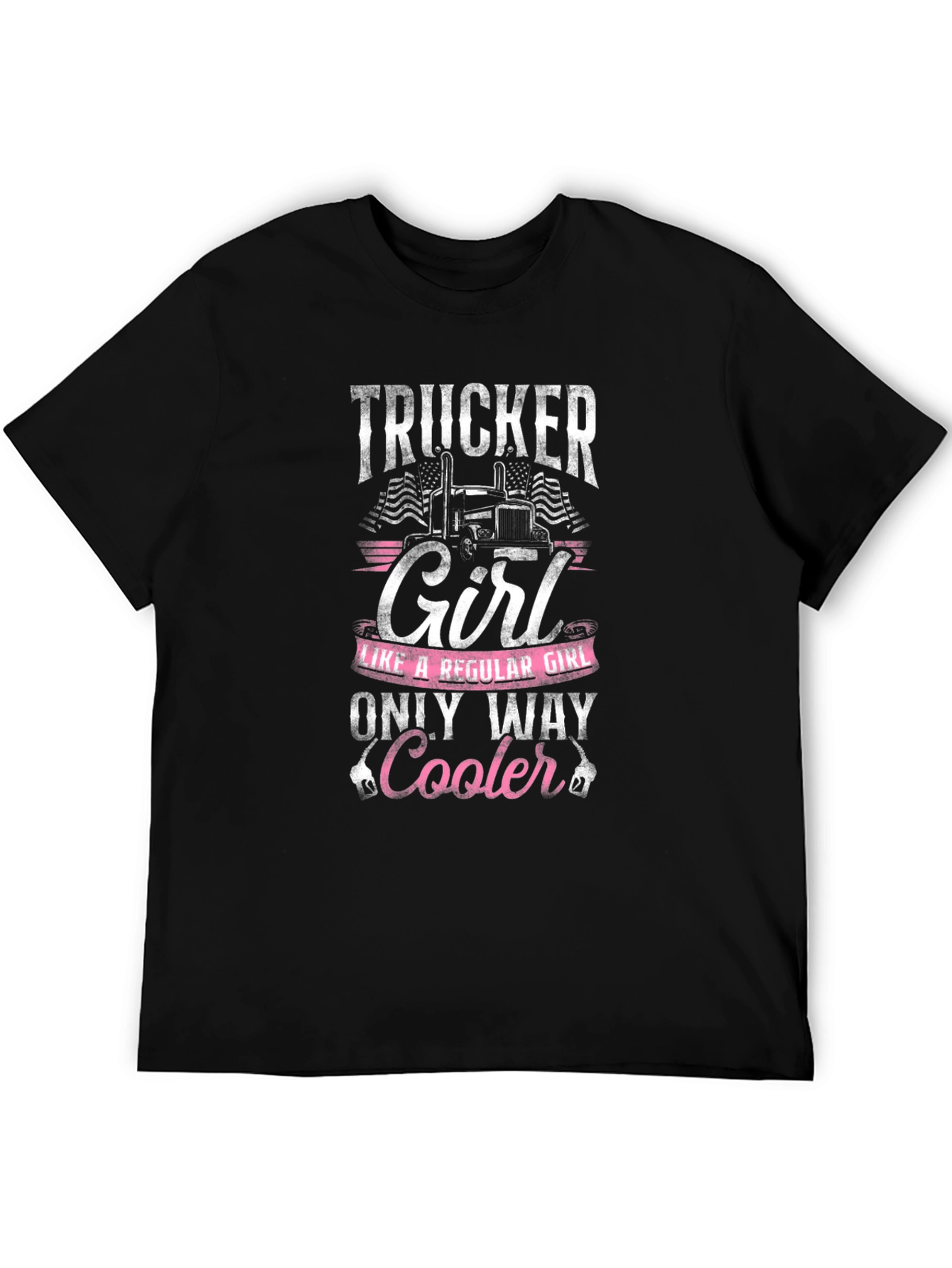 Black Trucker Girl T-Shirt - Only Way Cooler! view 5