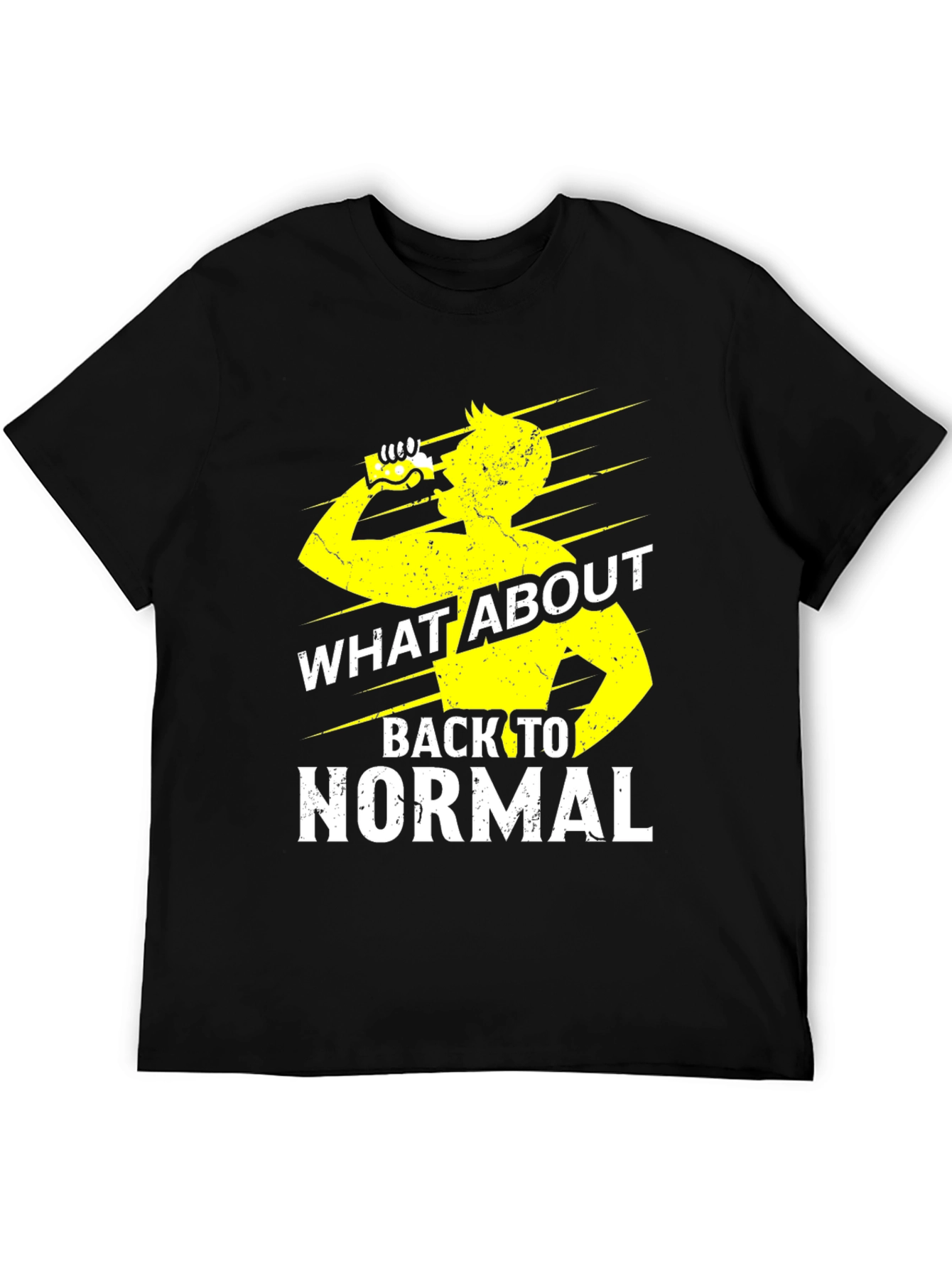 Black What About Back To Normal Graphic Tee view 5