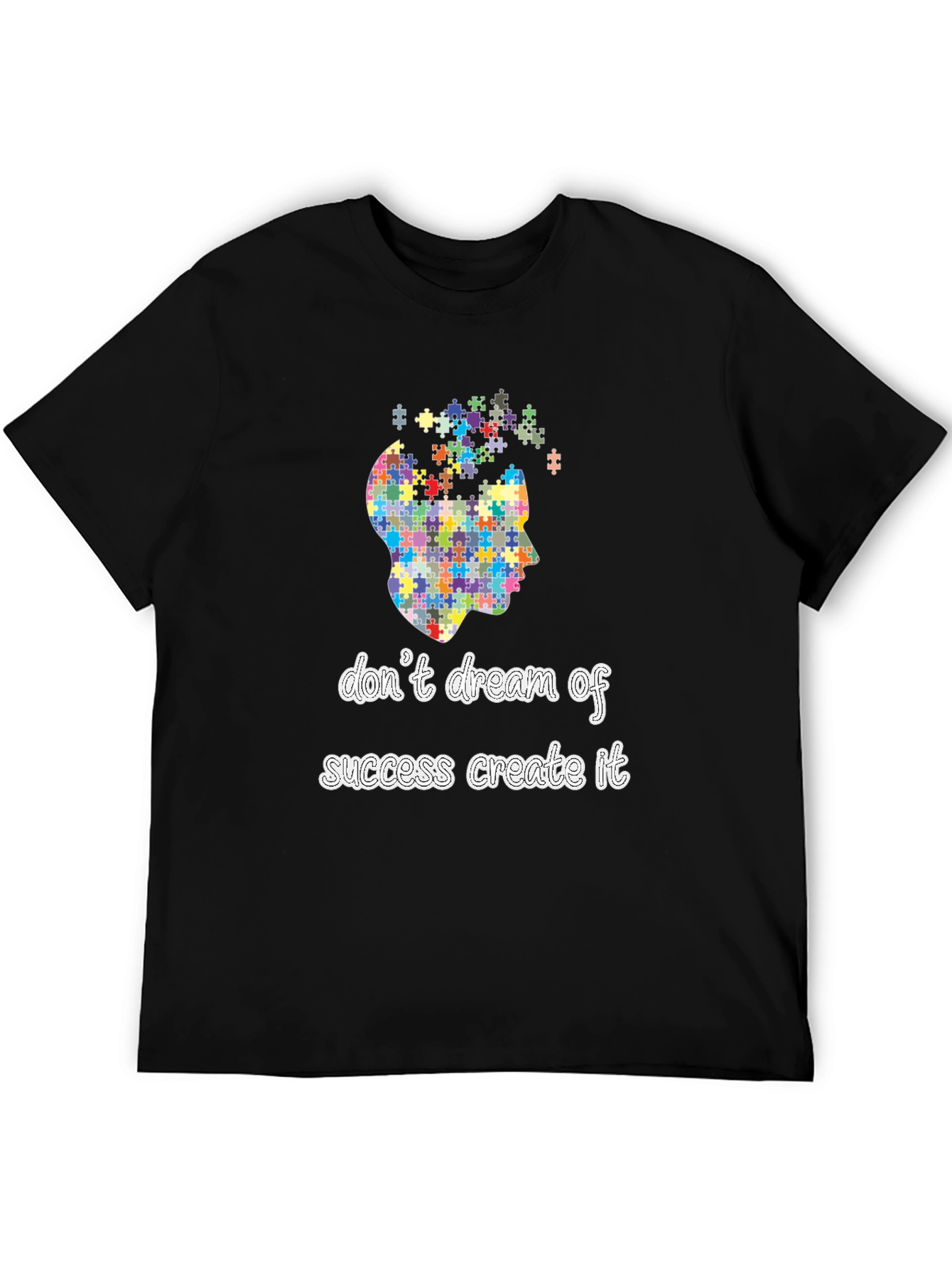 Black Inspirational Puzzle Piece Mindset Black T-Shirt view 5