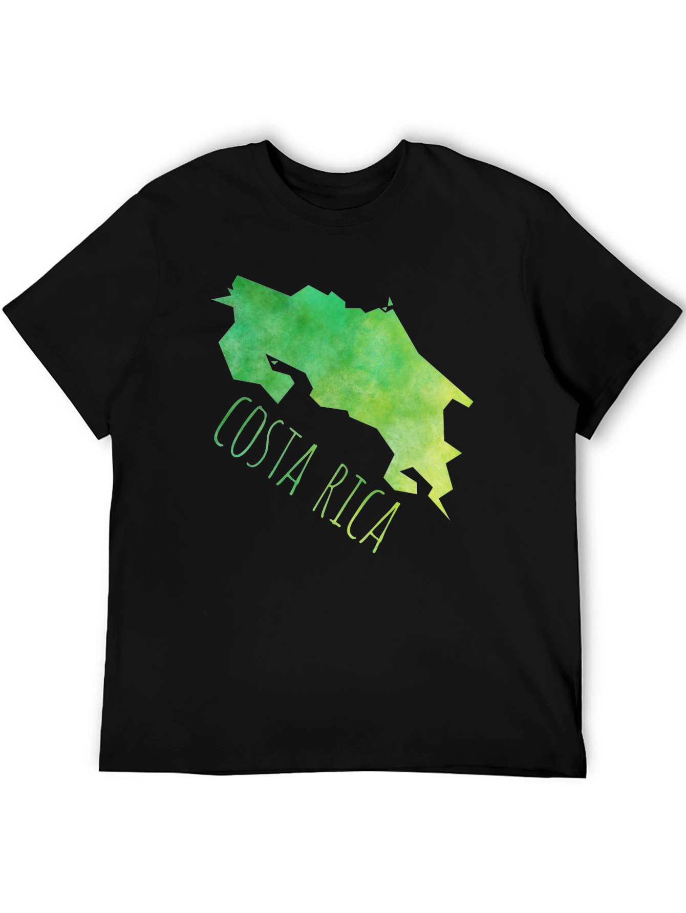 Black Costa Rica Map Graphic Tee - Black Cotton T-Shirt view 5