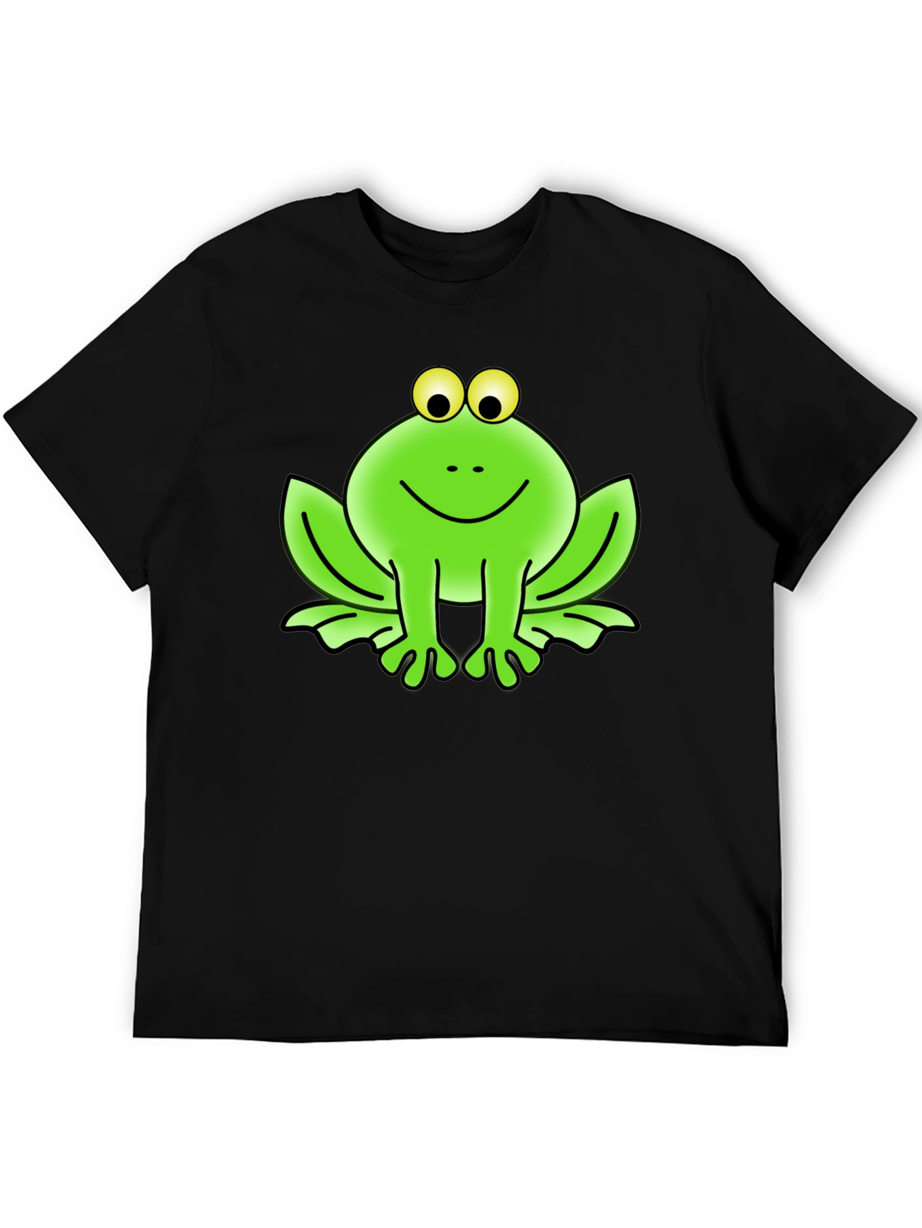 Black Funny Frog Graphic Tee - Black Cotton T-Shirt view 5